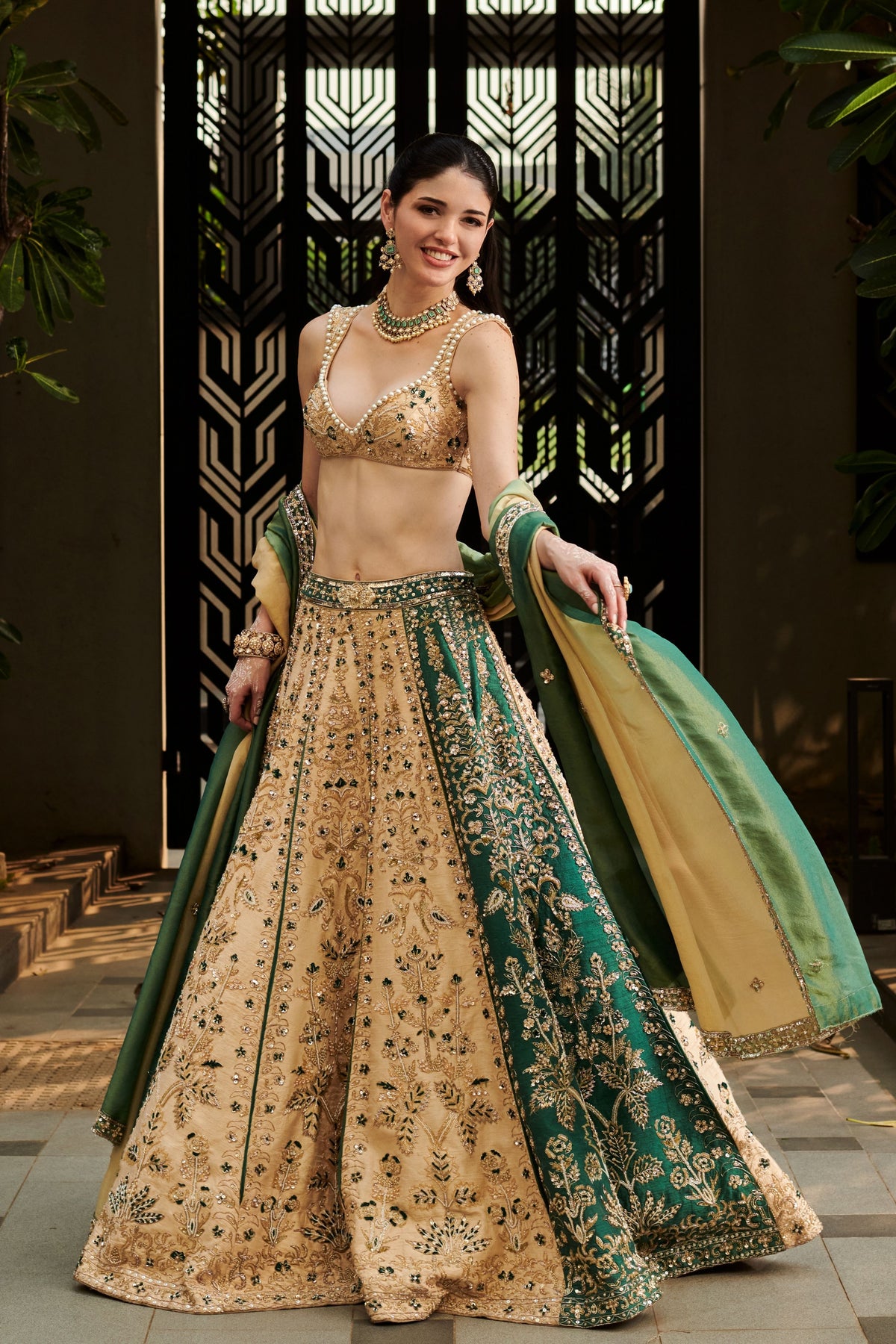 Rolling Hills Green Lehenga Set