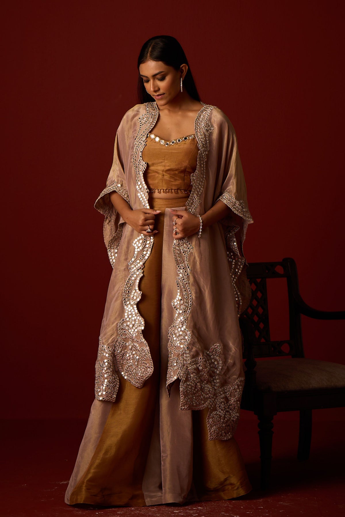 Tissue Mirror Work Cape