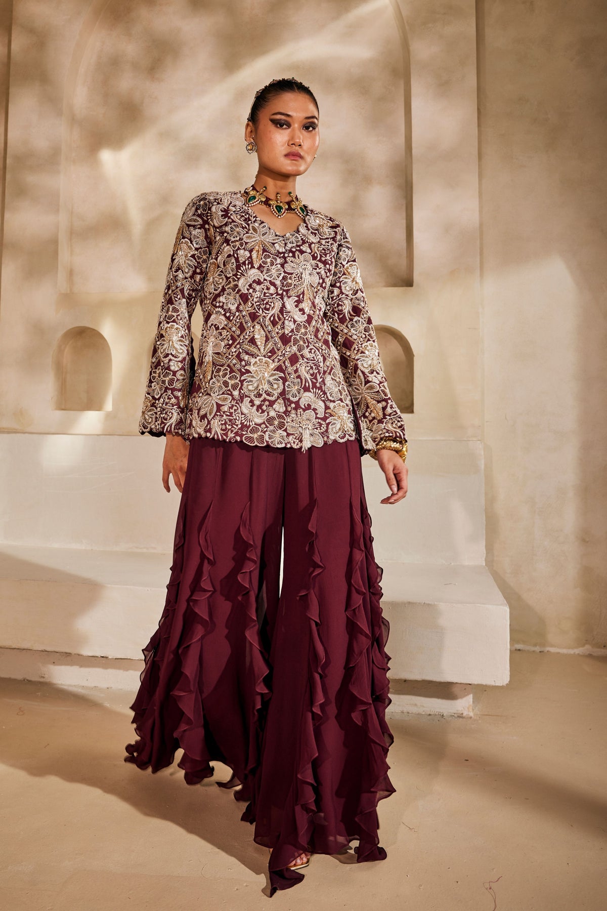 Mahveen Jacket Set