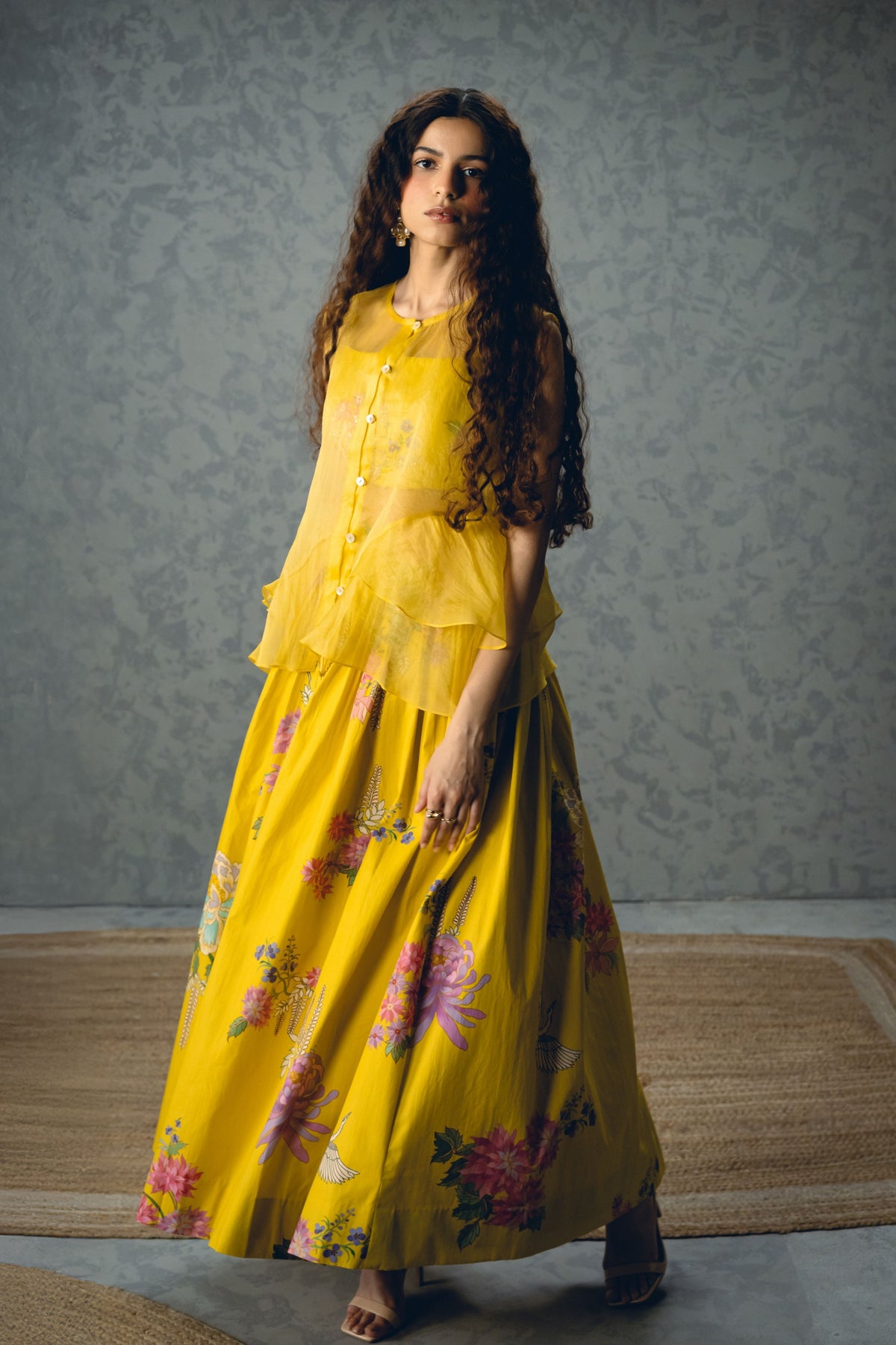 Alina Yellow Skirt Set