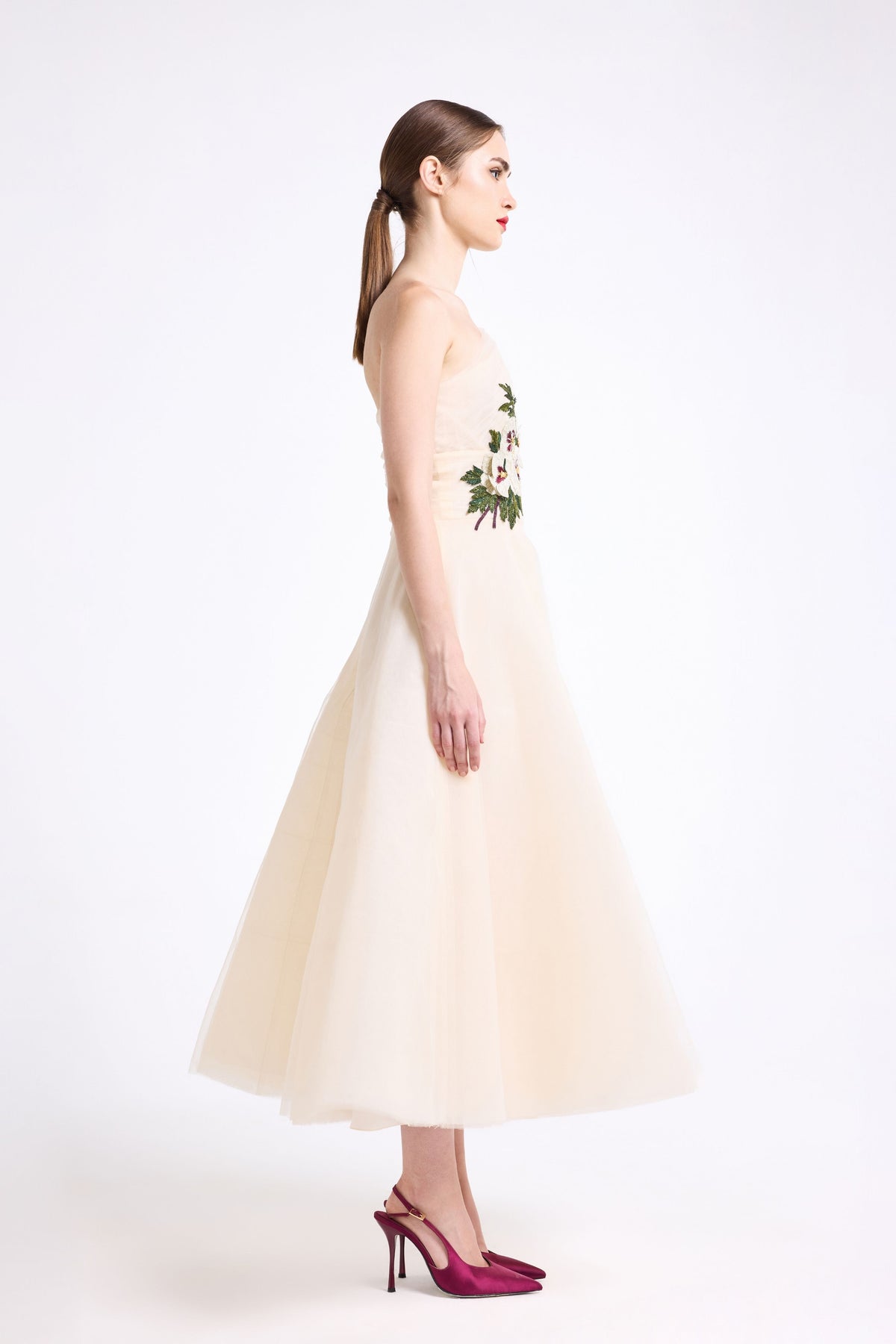 Twisted Strap Draped Midi