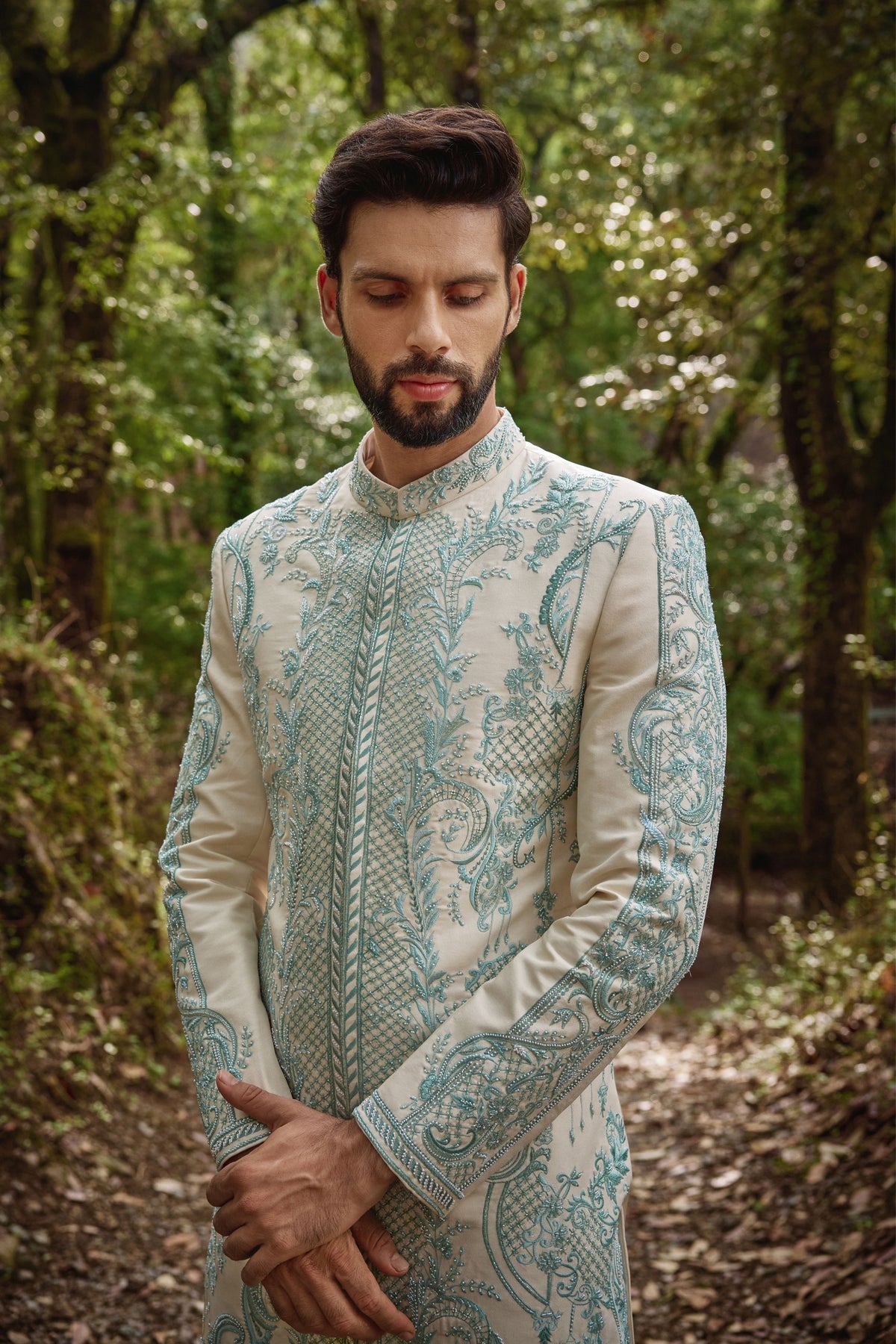 Floral Mosaic Sherwani Set