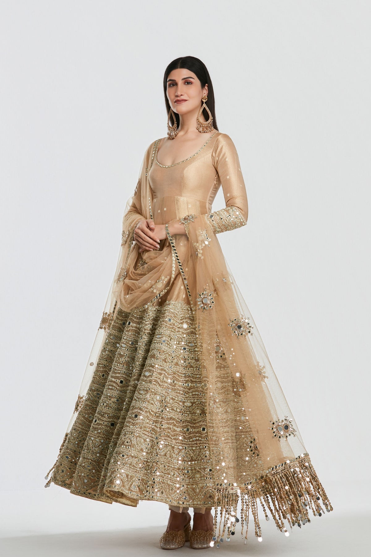 Royal Gold Anarkali Set