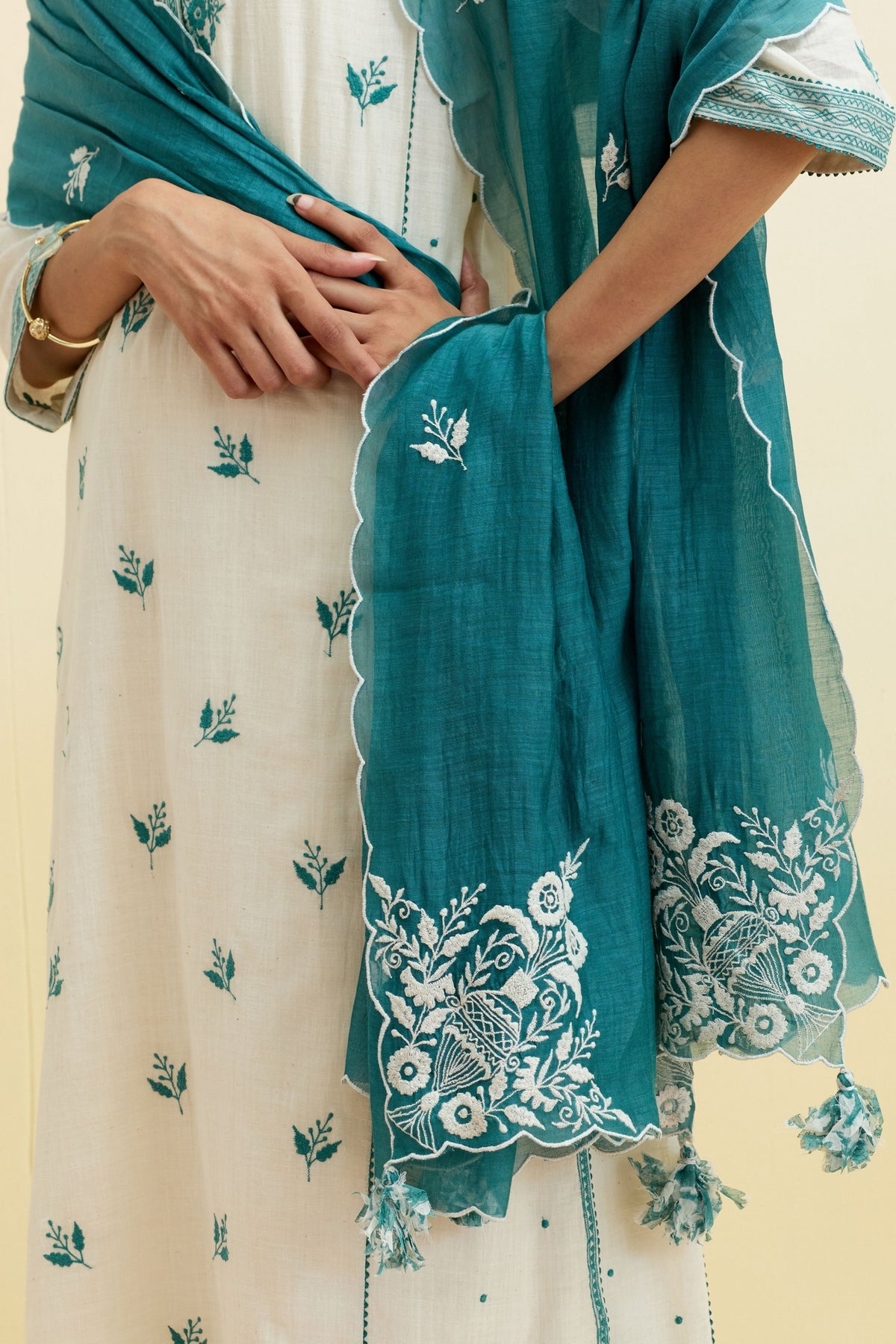 Ivory Kalidar Kurta Set