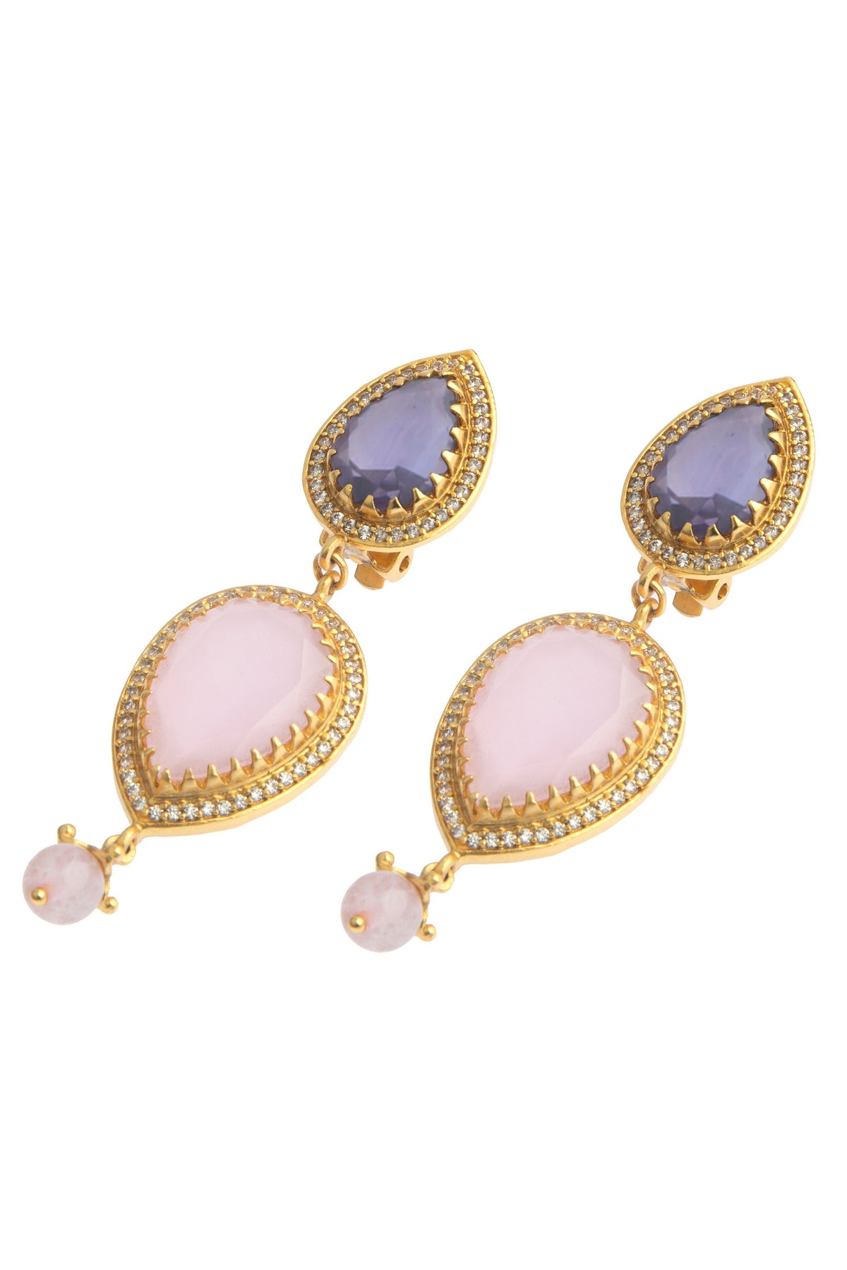 Wild Lavender Earrings With Crystals