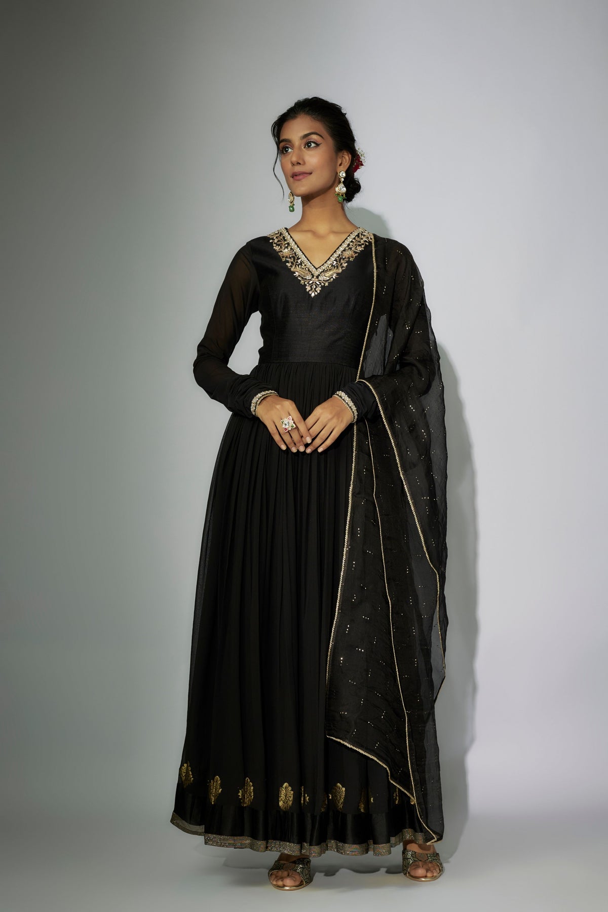 Black Anarkali Set