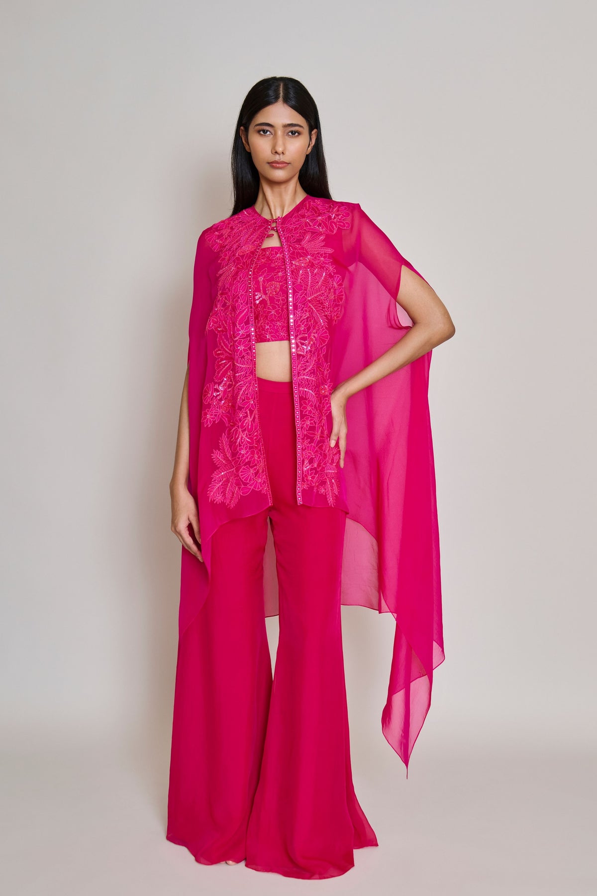 Aurea Fuchsia Wildflower Cape Set