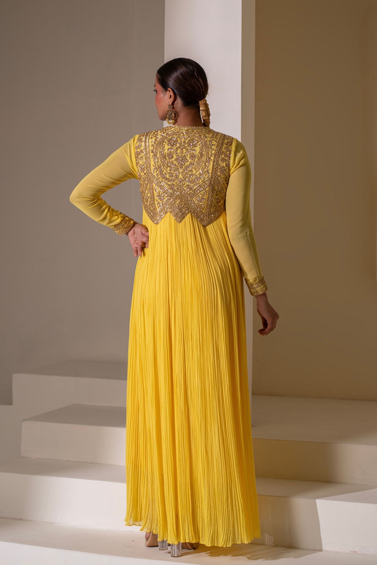 Yellow Embellished Anarkali
