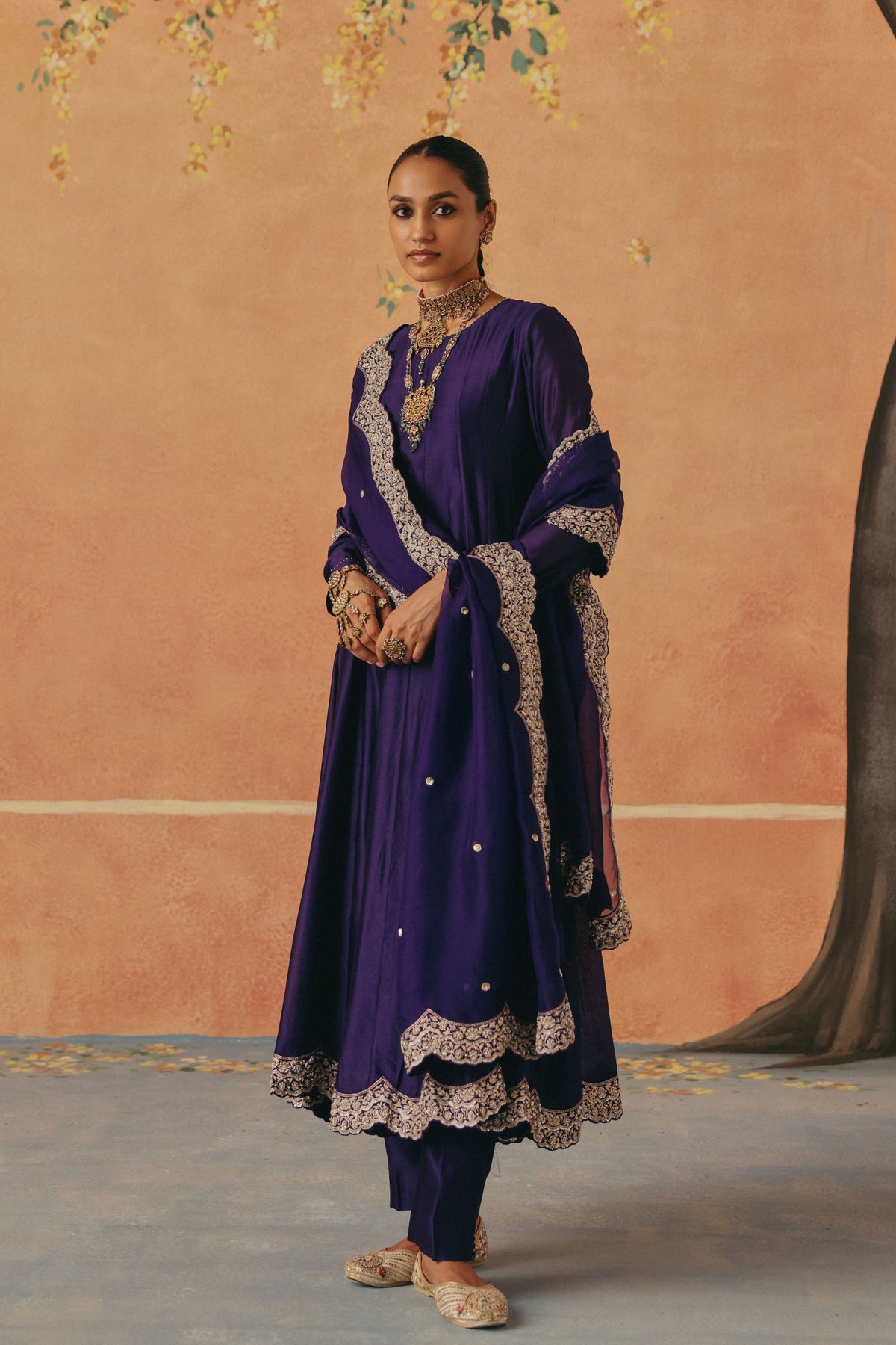 Purple Jhoom Anarkali Set