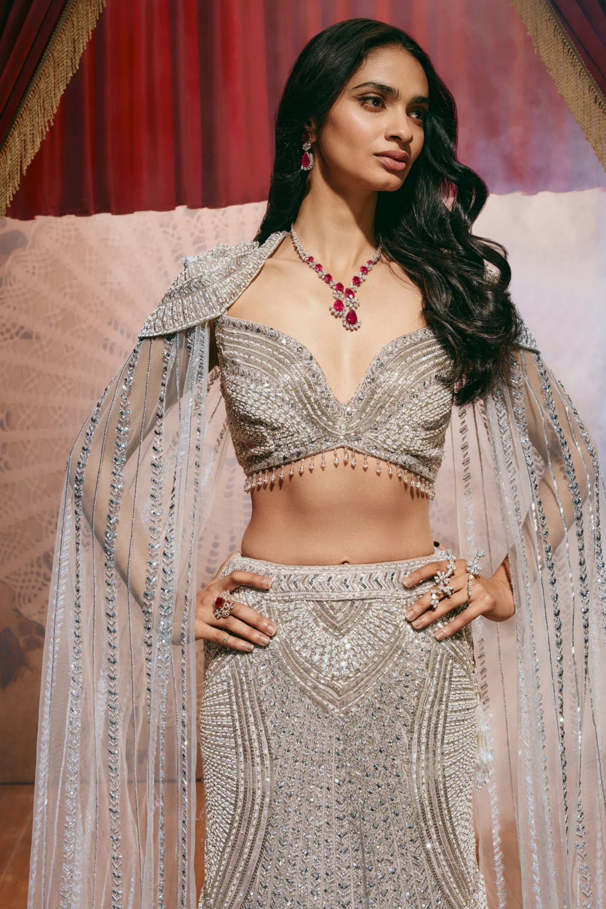Rebecca Silver Lehenga Set