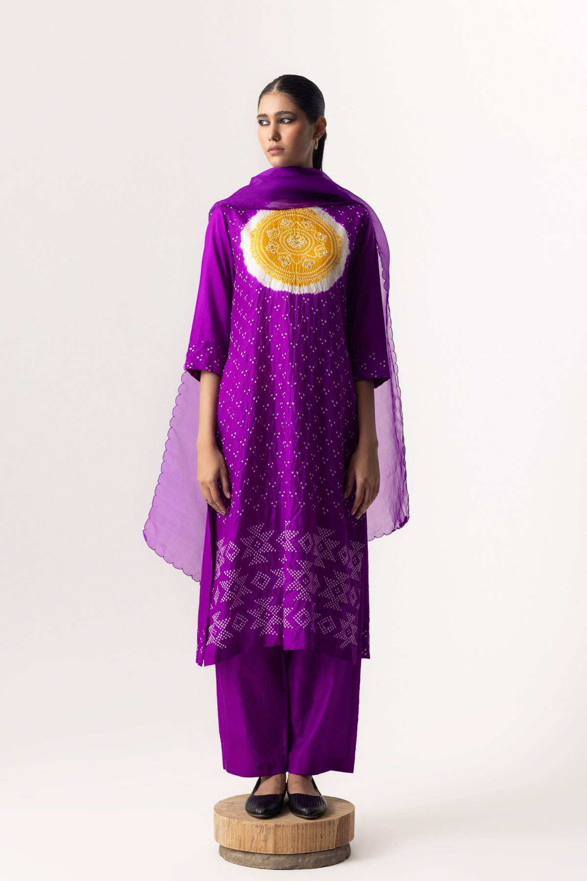 Purple Circle Kurta Set