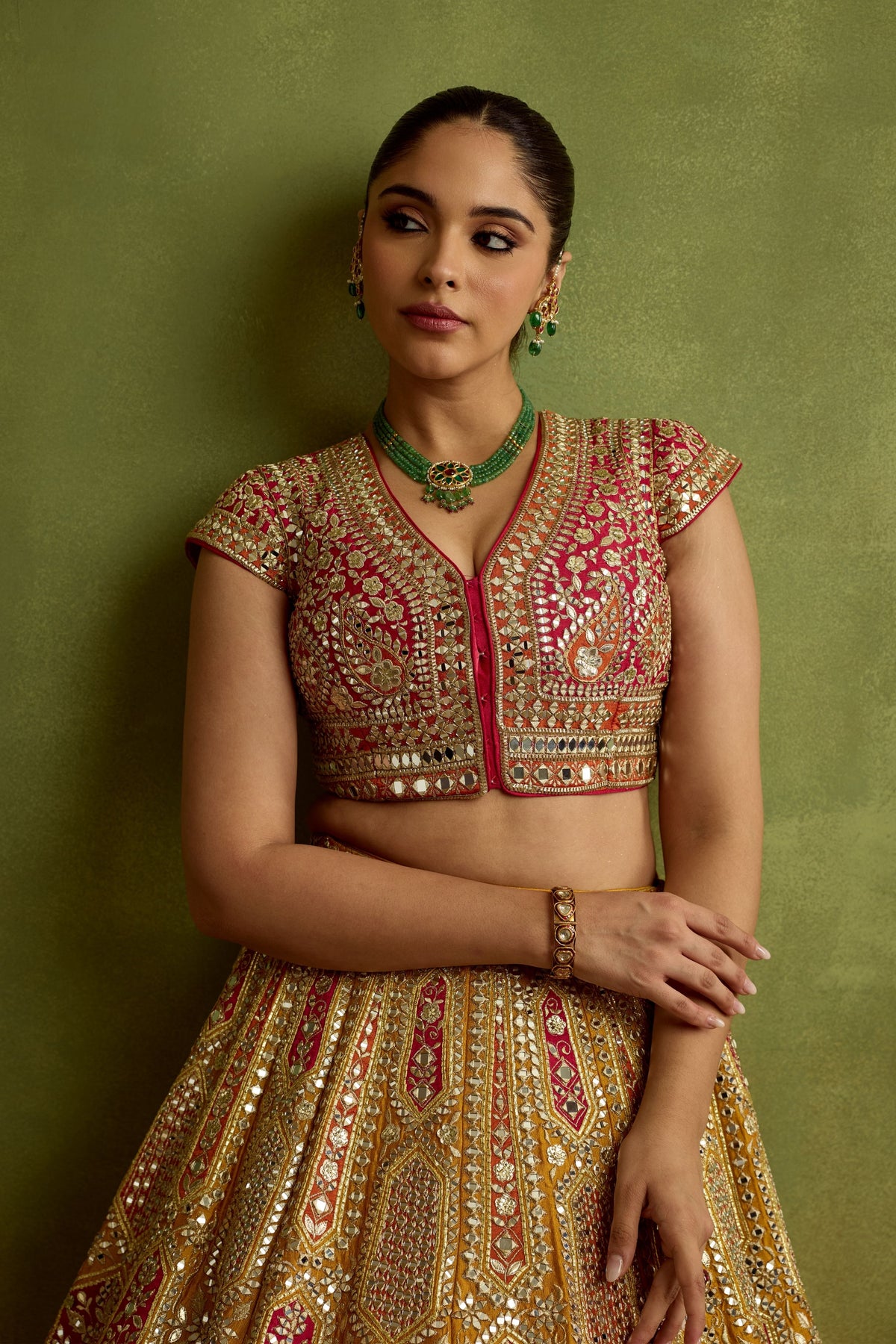 Patchwork Silk Lehenga Set