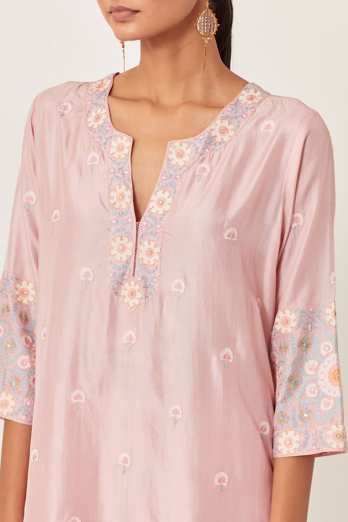 Pink Silk Kurta Set