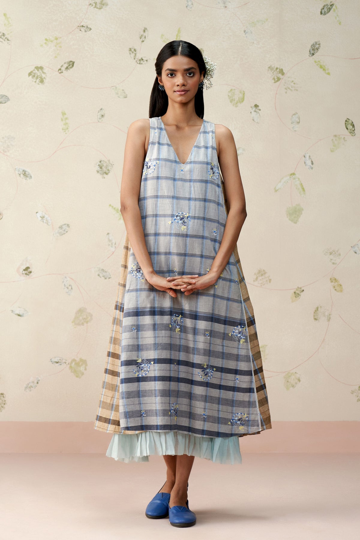 Oleander Check Woven Dress