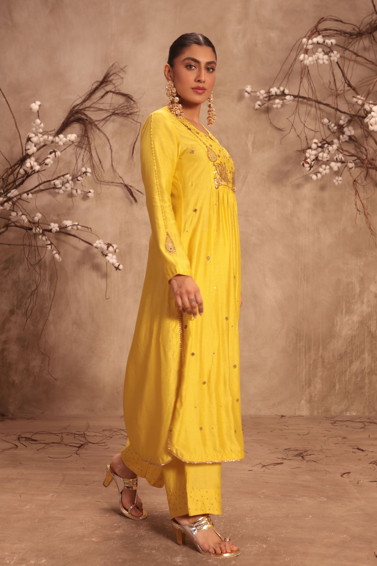 Yellow Frockstyle Kurta Set