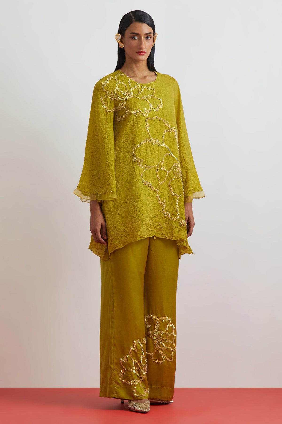 Henna Crushed Tunic Set