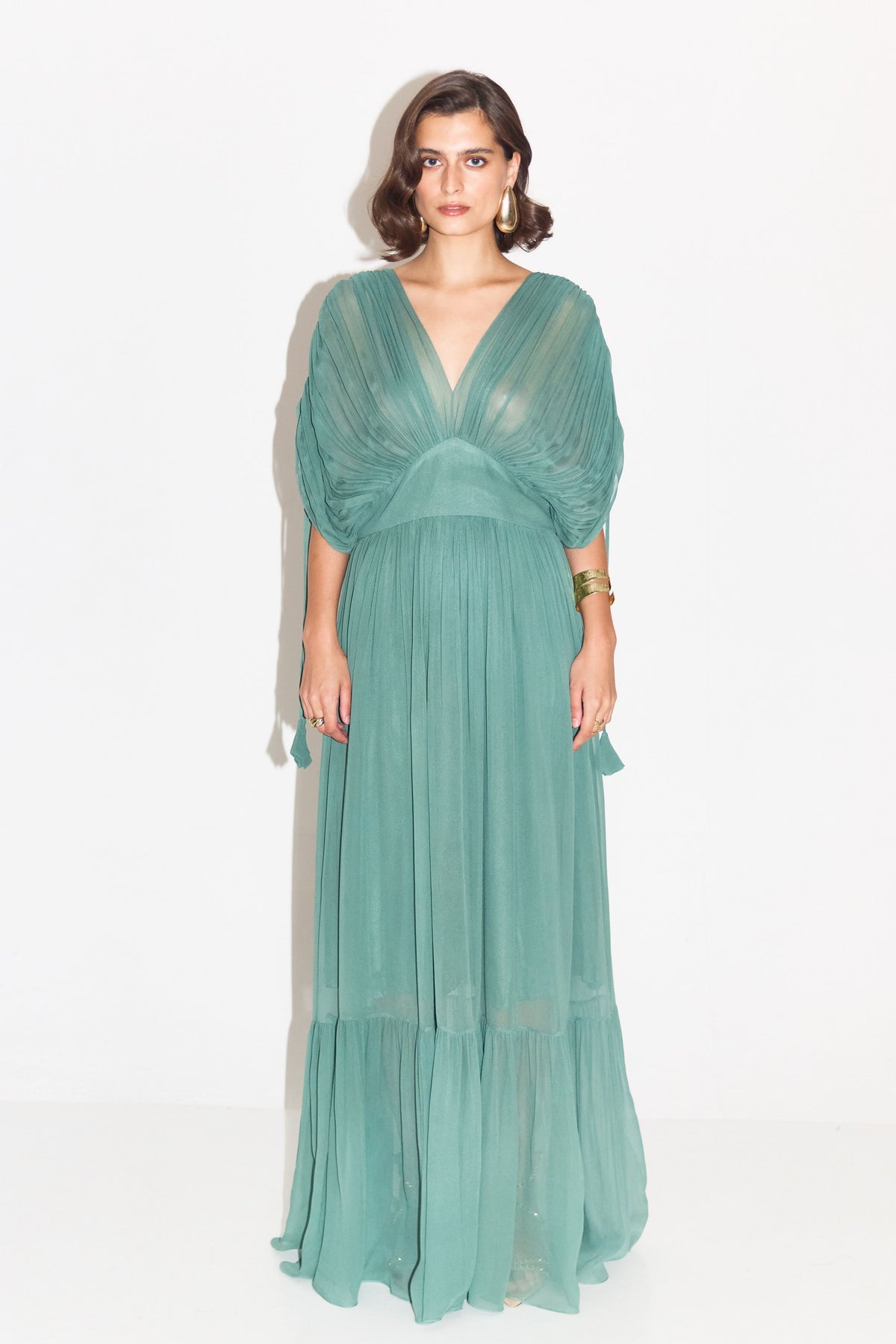 Rose Ruched Maxi Dress