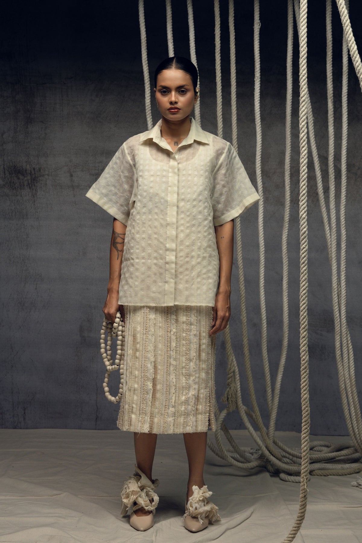 Ivory Fringing Skirt