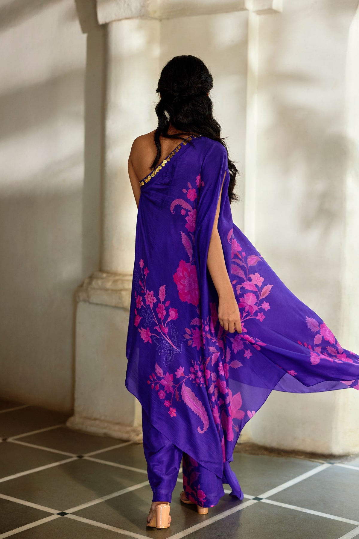 Calla Cape Dress Set - Grape