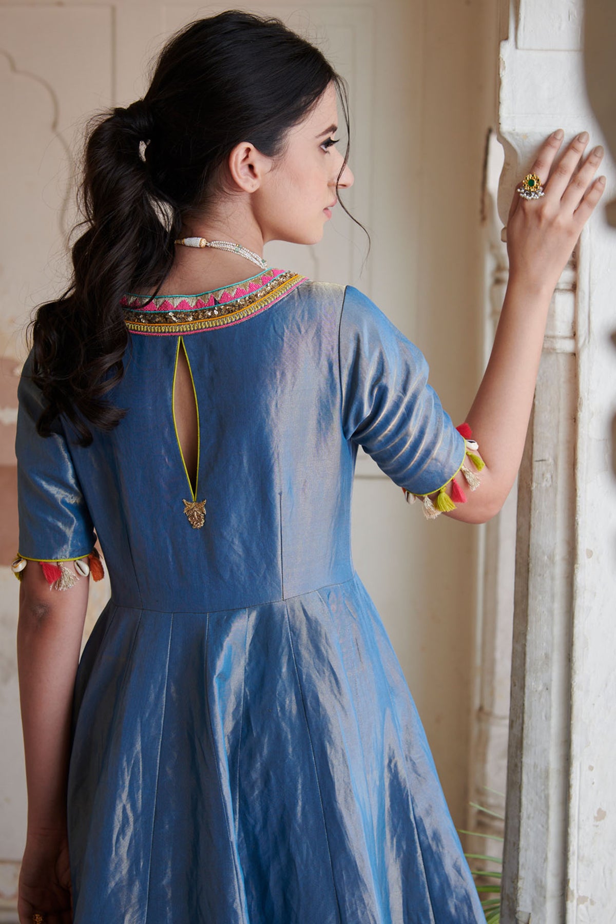 Zahra Moonlight Blue Anarkali Set
