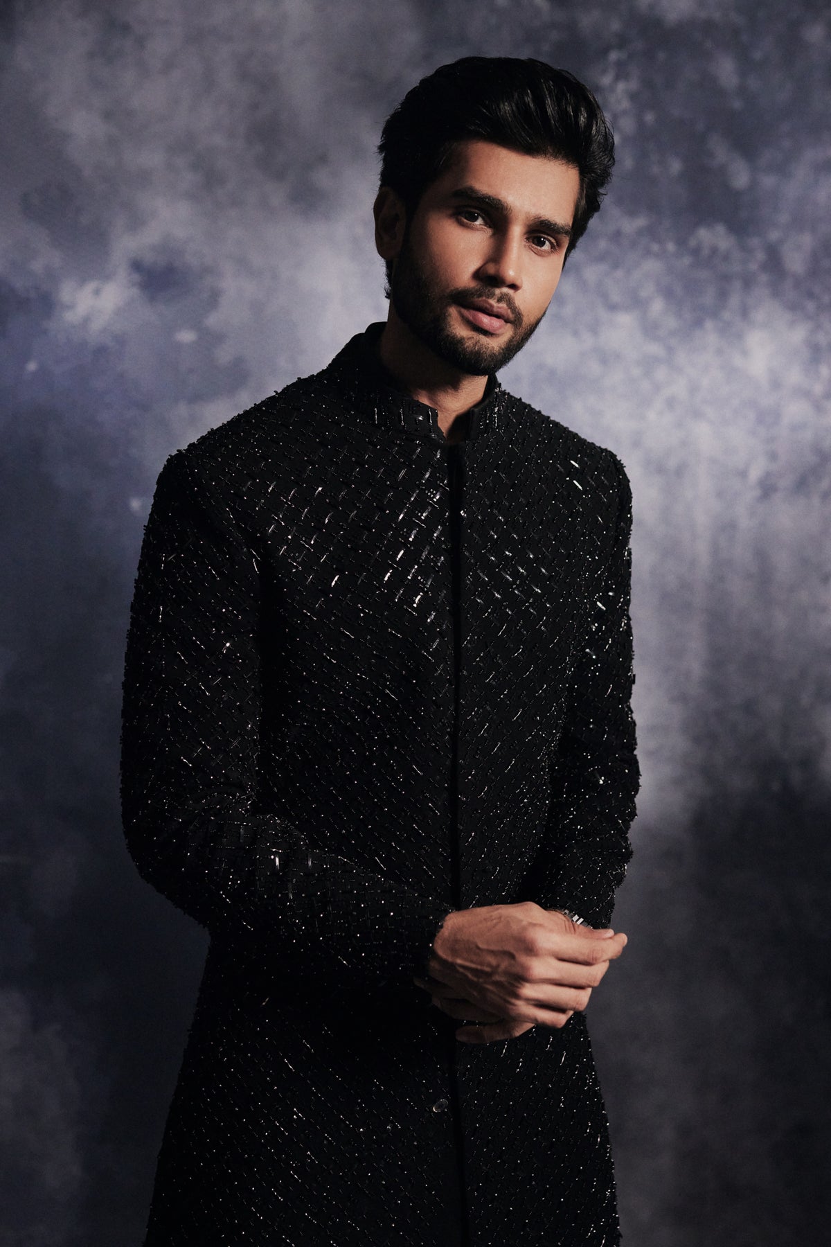 Ebony Black Cadence Sherwani Set