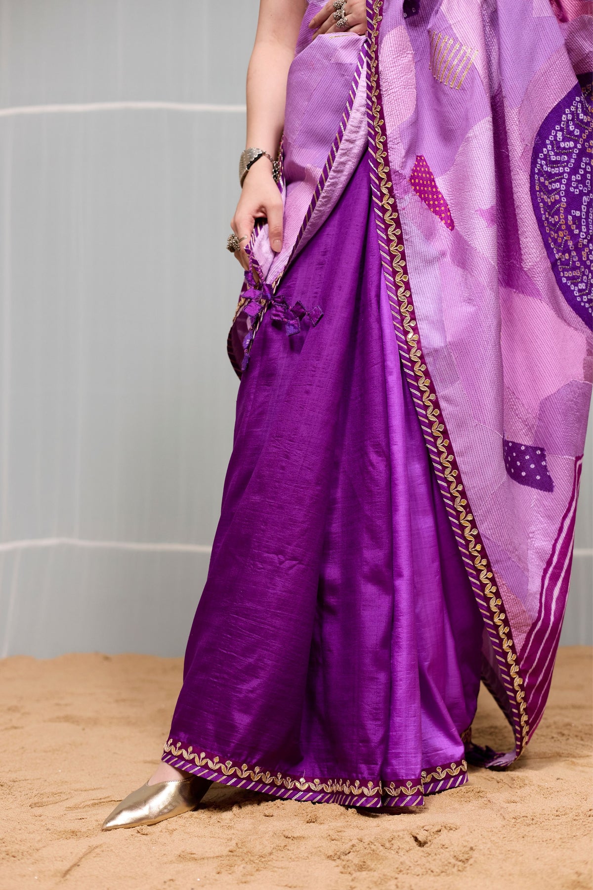 Puple Boond Saree
