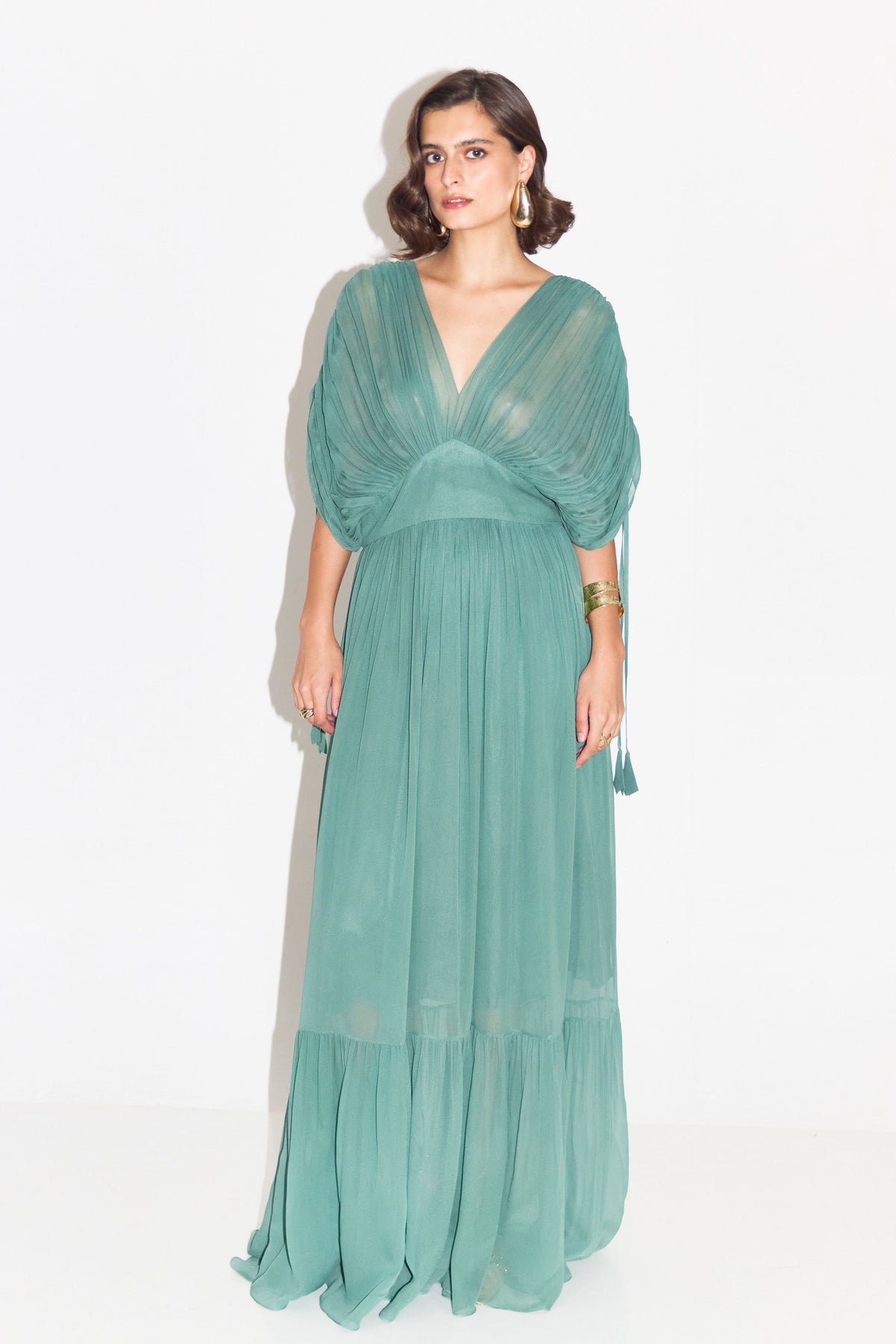 Rose Ruched Maxi Dress