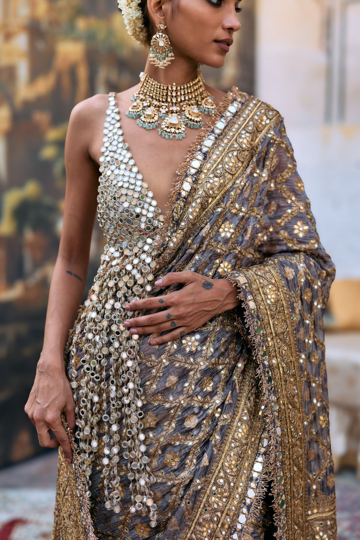 Purple Patralekha Saree Set