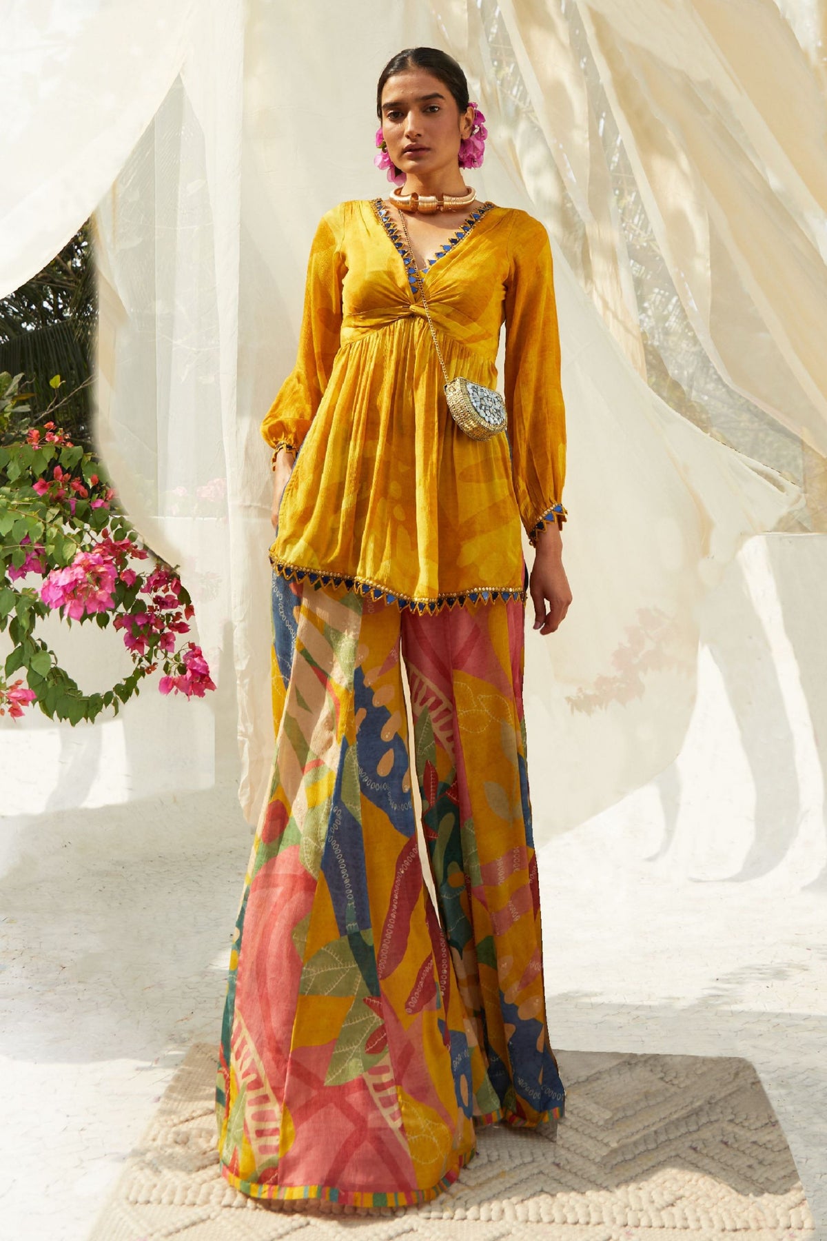 Mustard Sharara Set