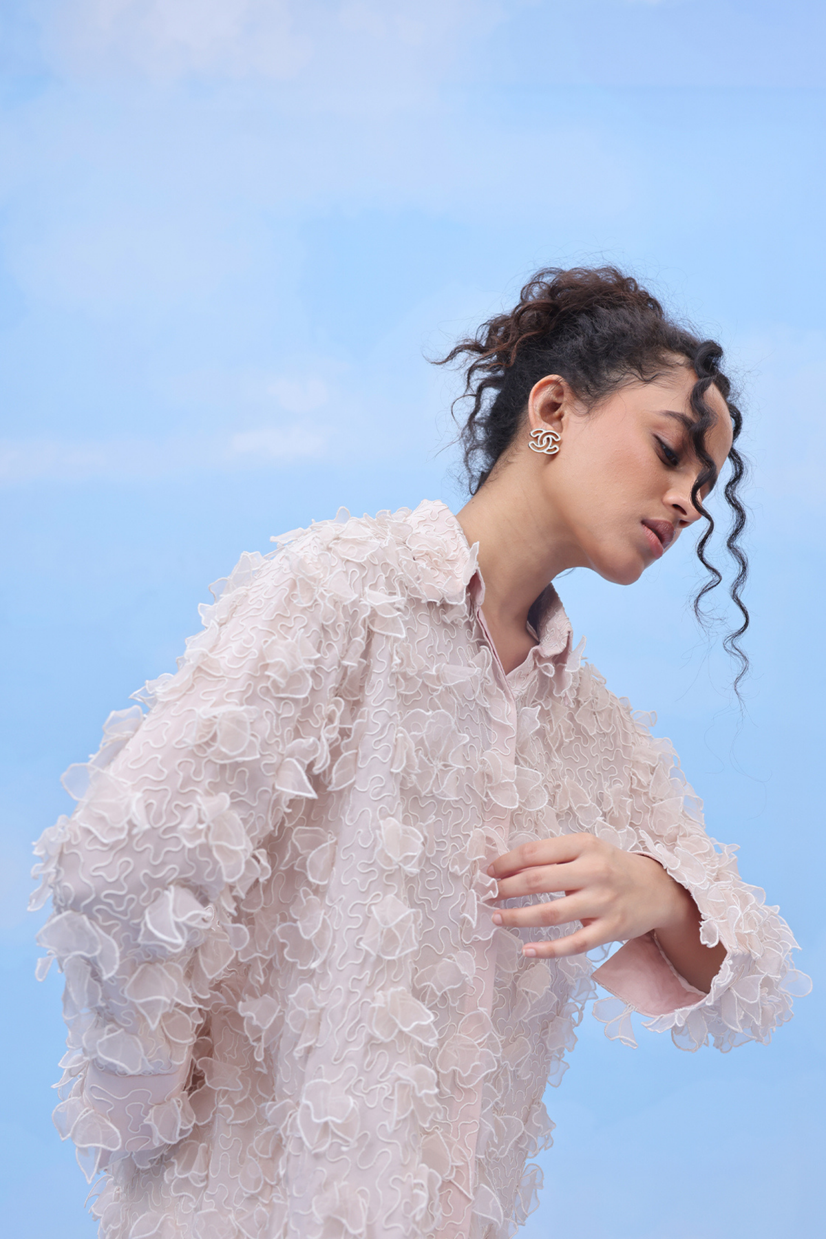 3d Pearl Blush Petal Shirt