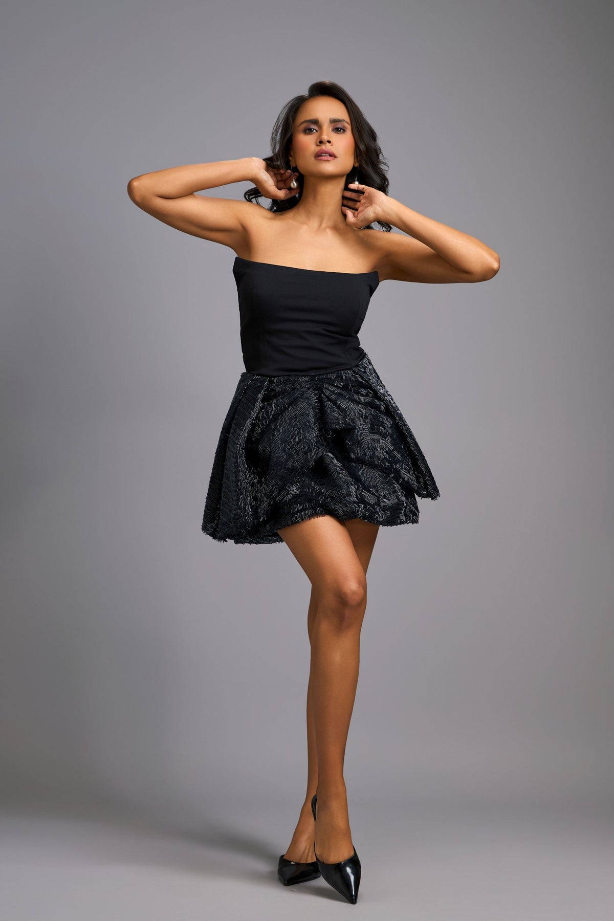 Strapless  Balck Mini Dress