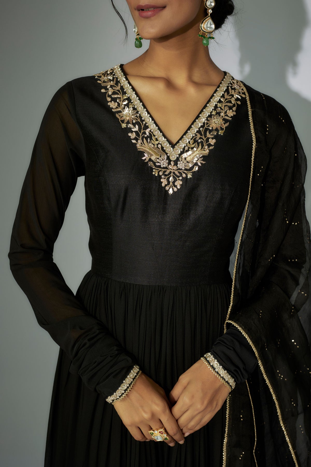 Black Anarkali Set