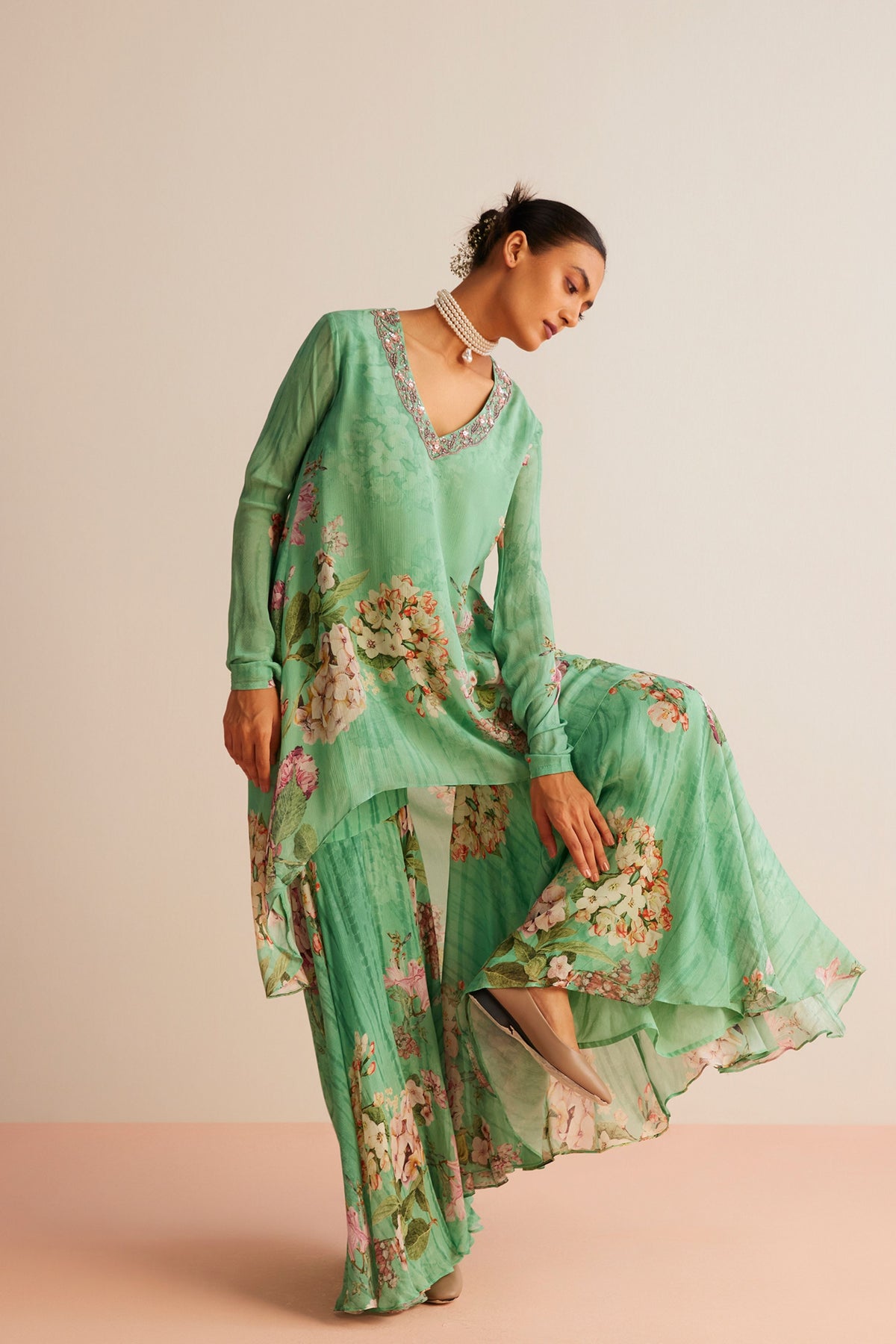 Sea Green Faiza Tunic Set