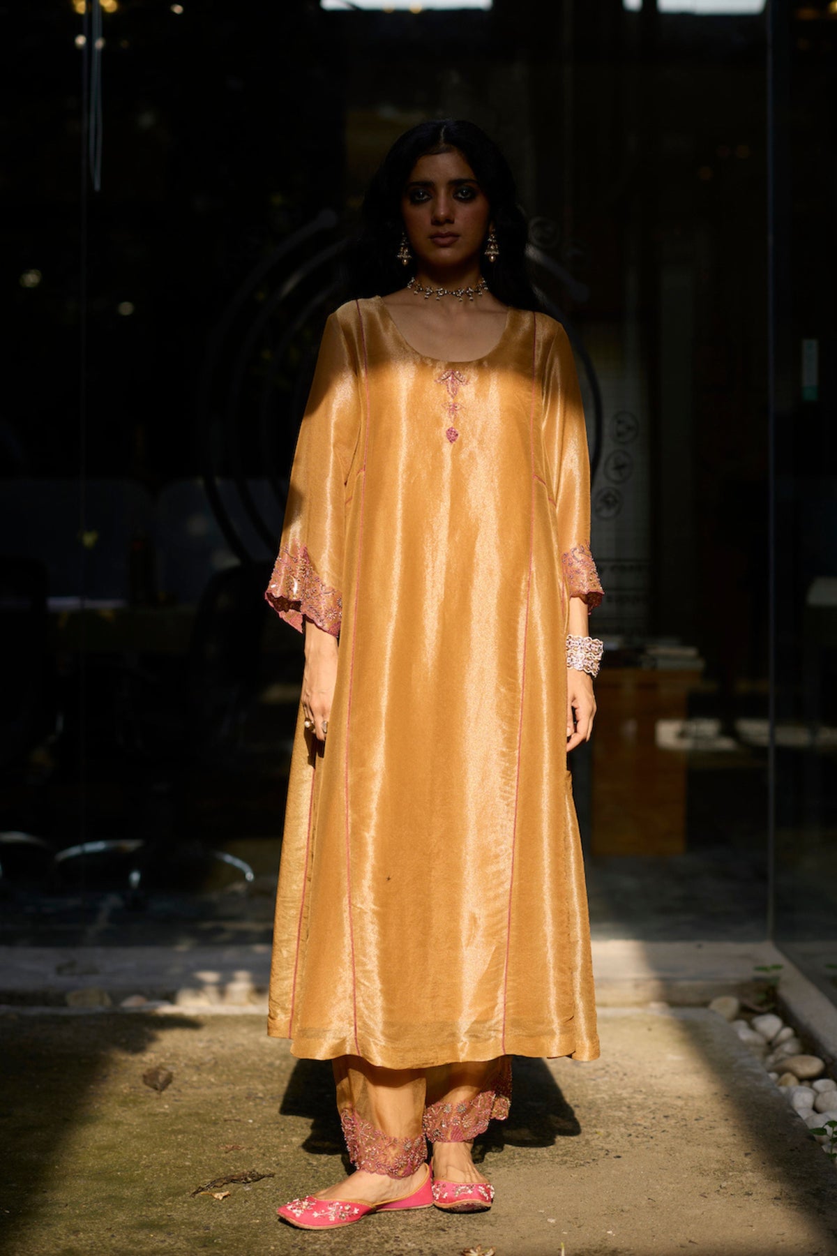 Mustard Dhara Kurta Set