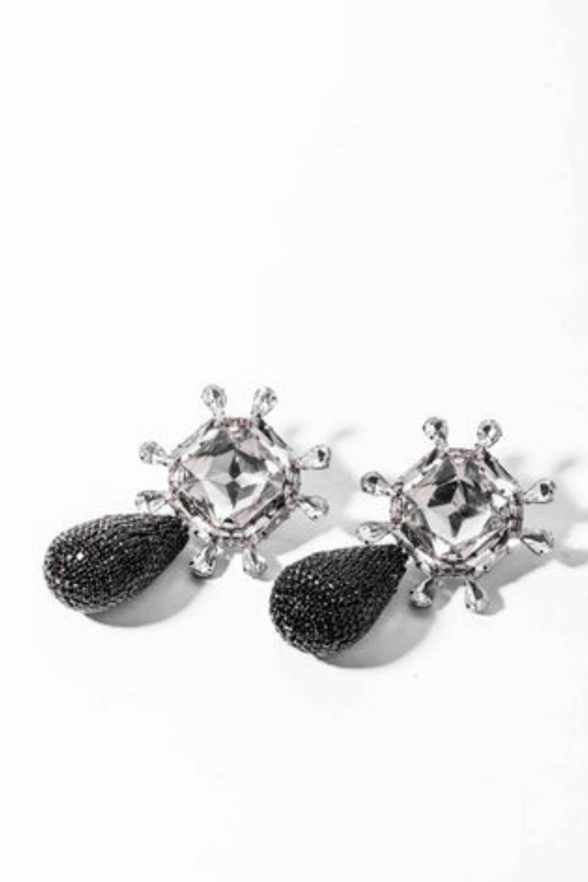 Aster Earrings In Charcoal Black