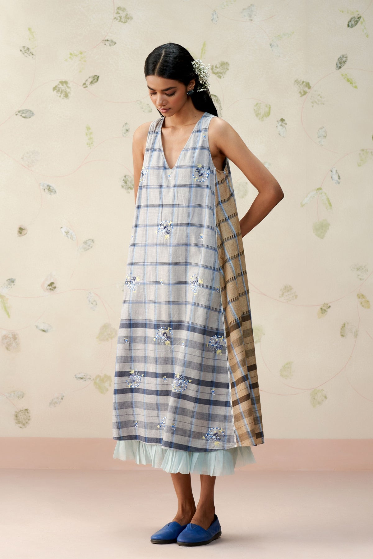 Oleander Check Woven Dress
