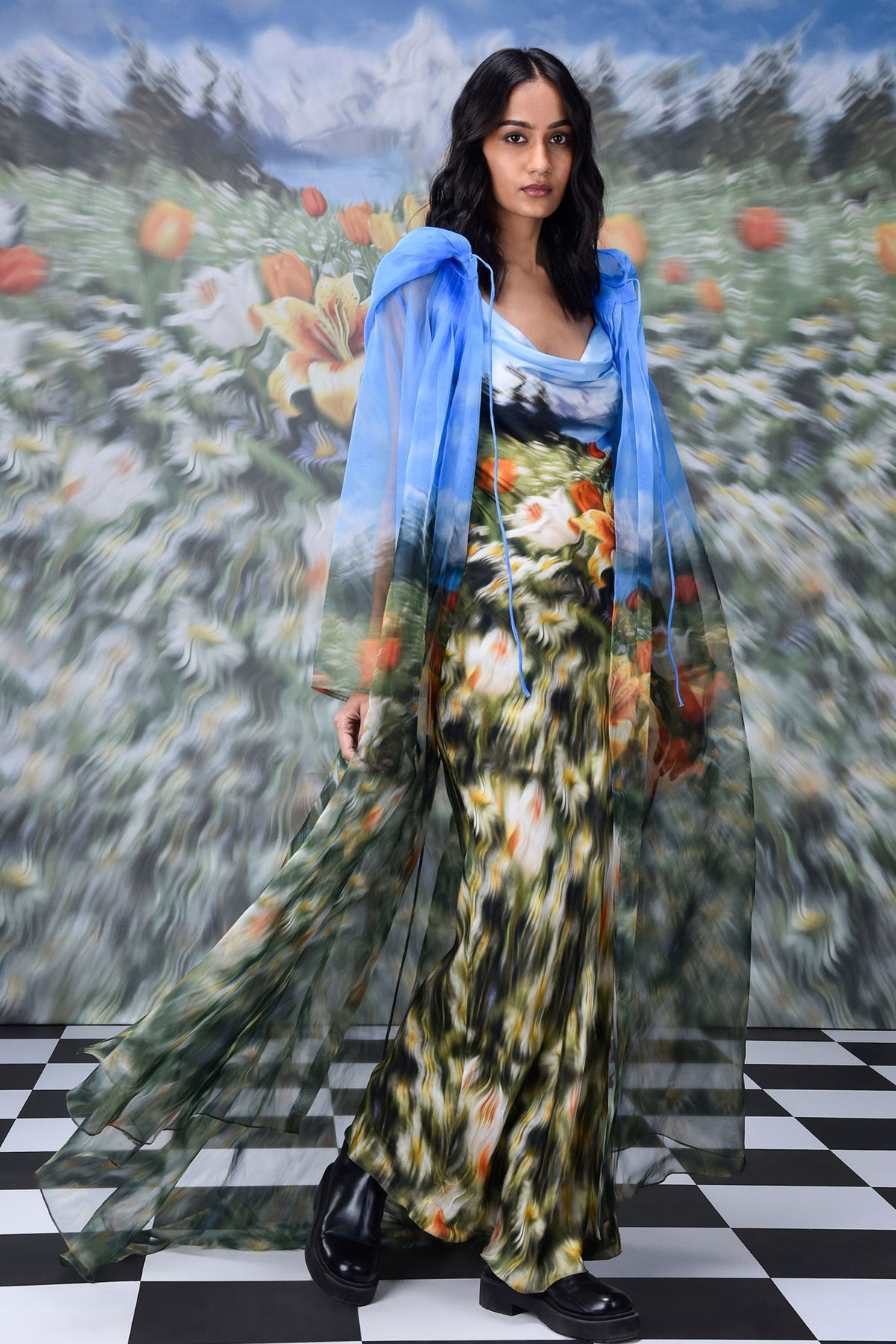 Garden Print Maxi Dress