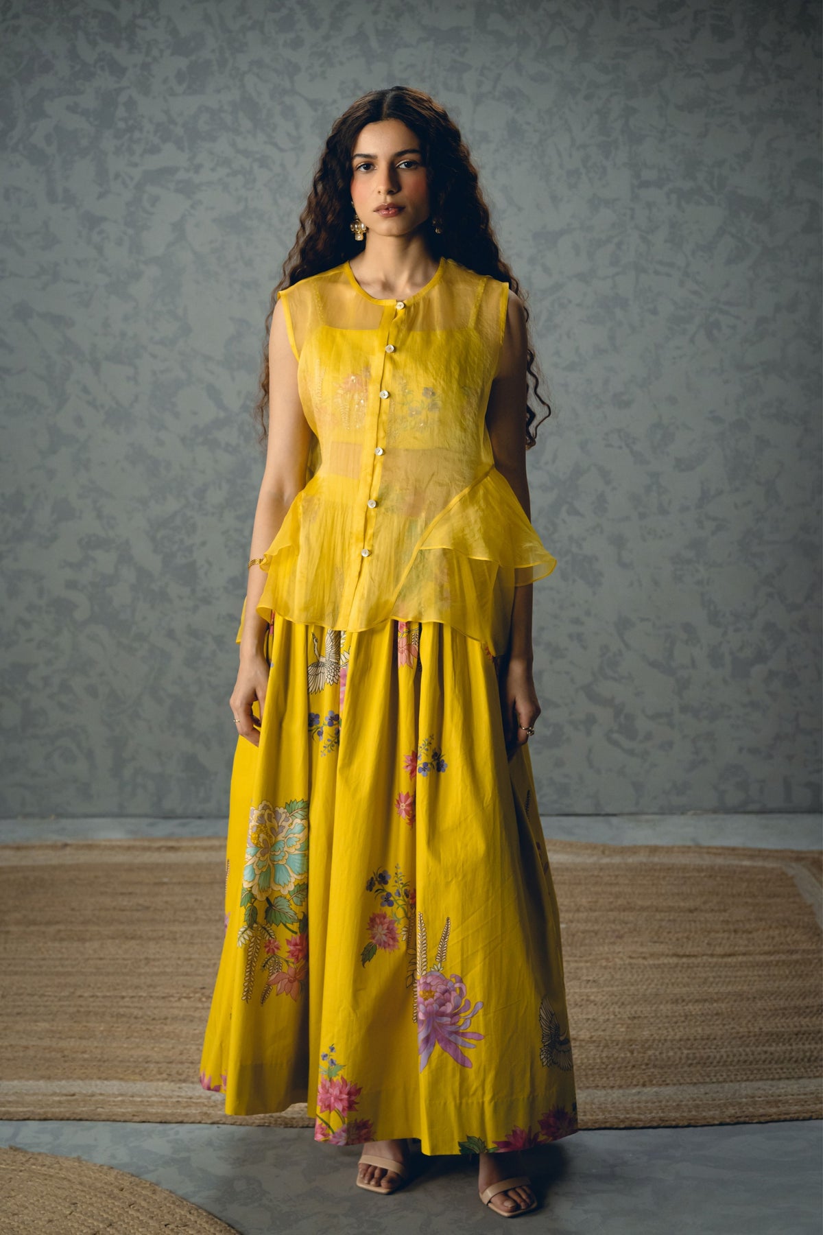 Alina Yellow Skirt Set