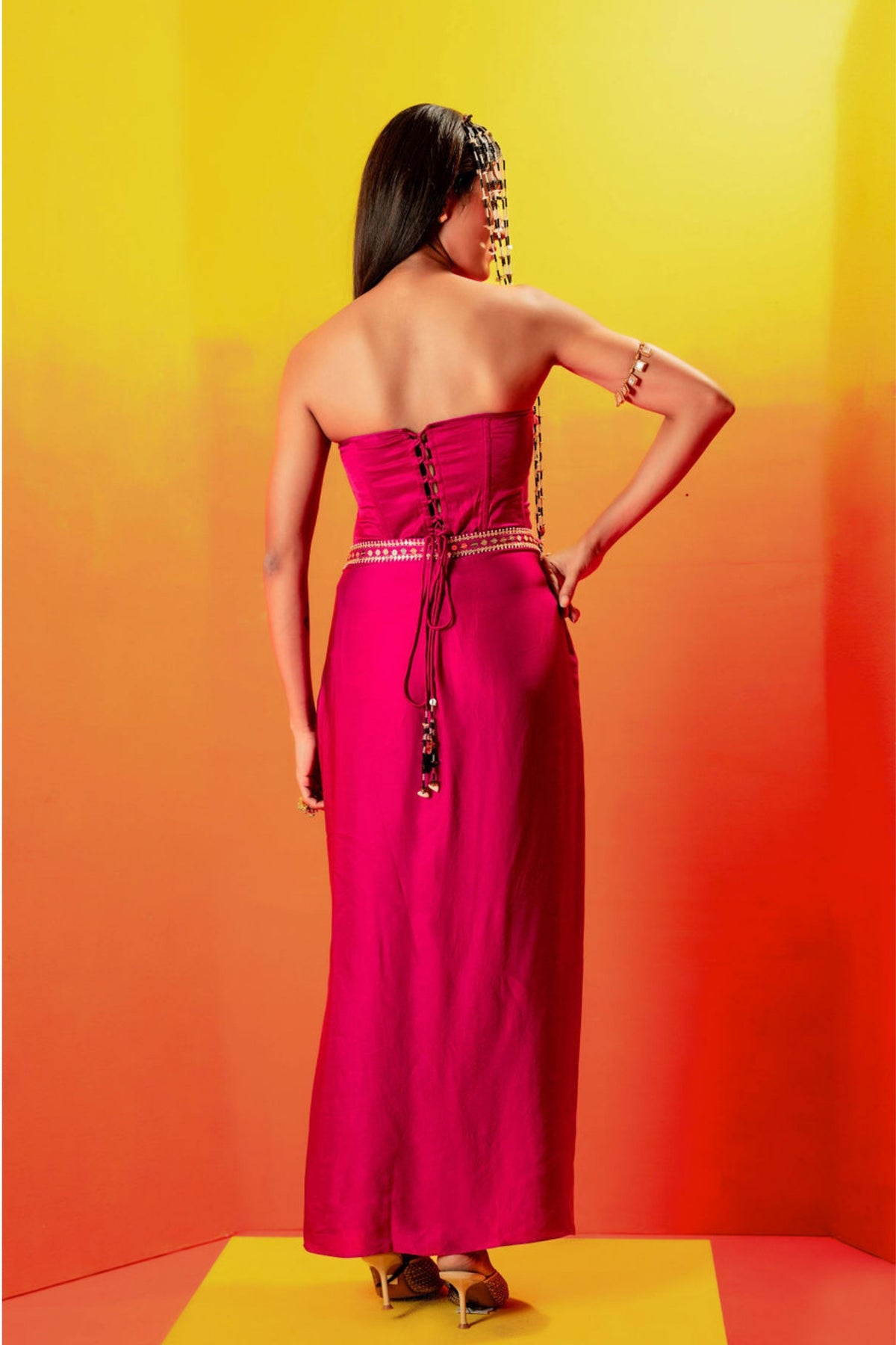 Tara Pink Cape Dress