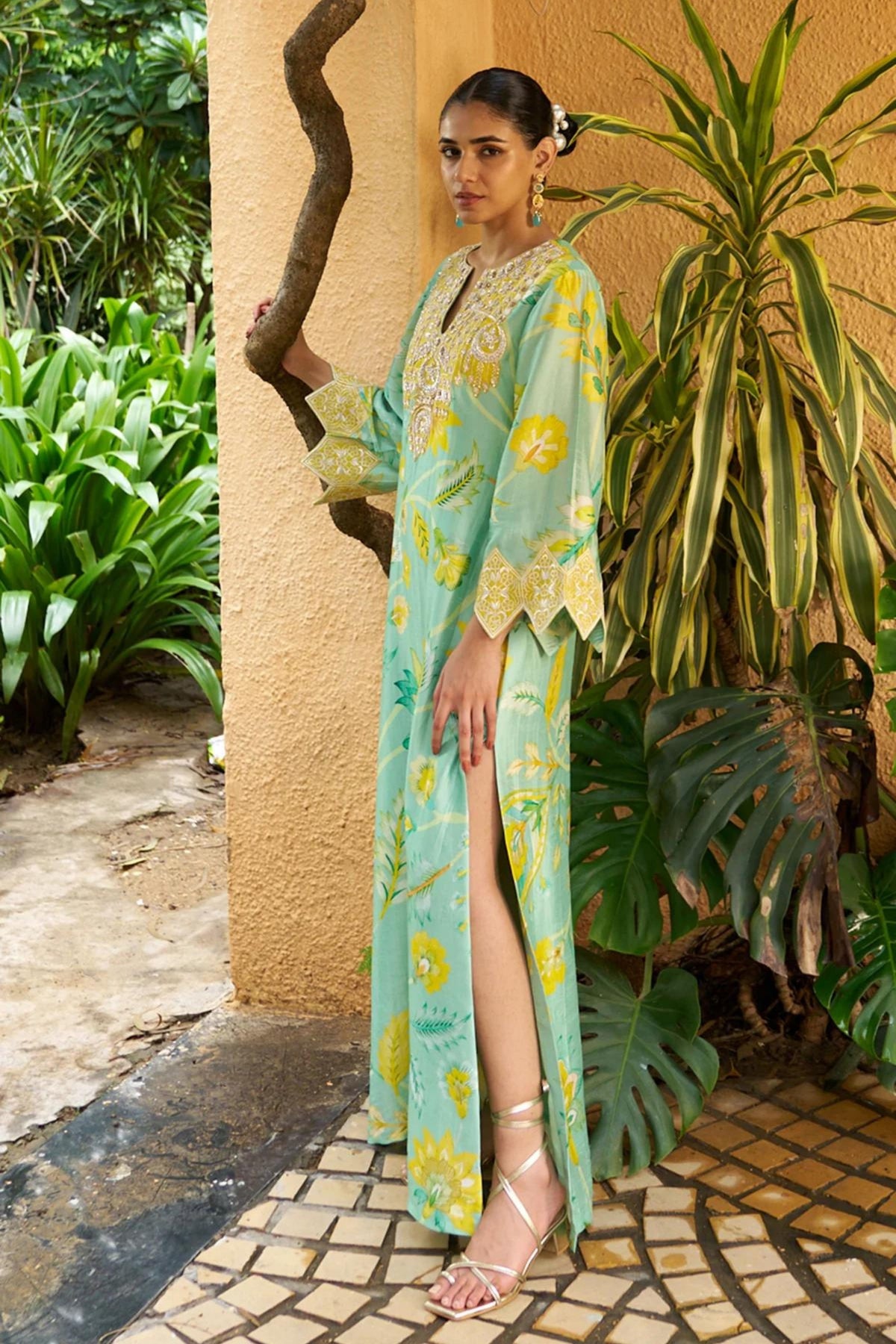 Azure Kaftan Set