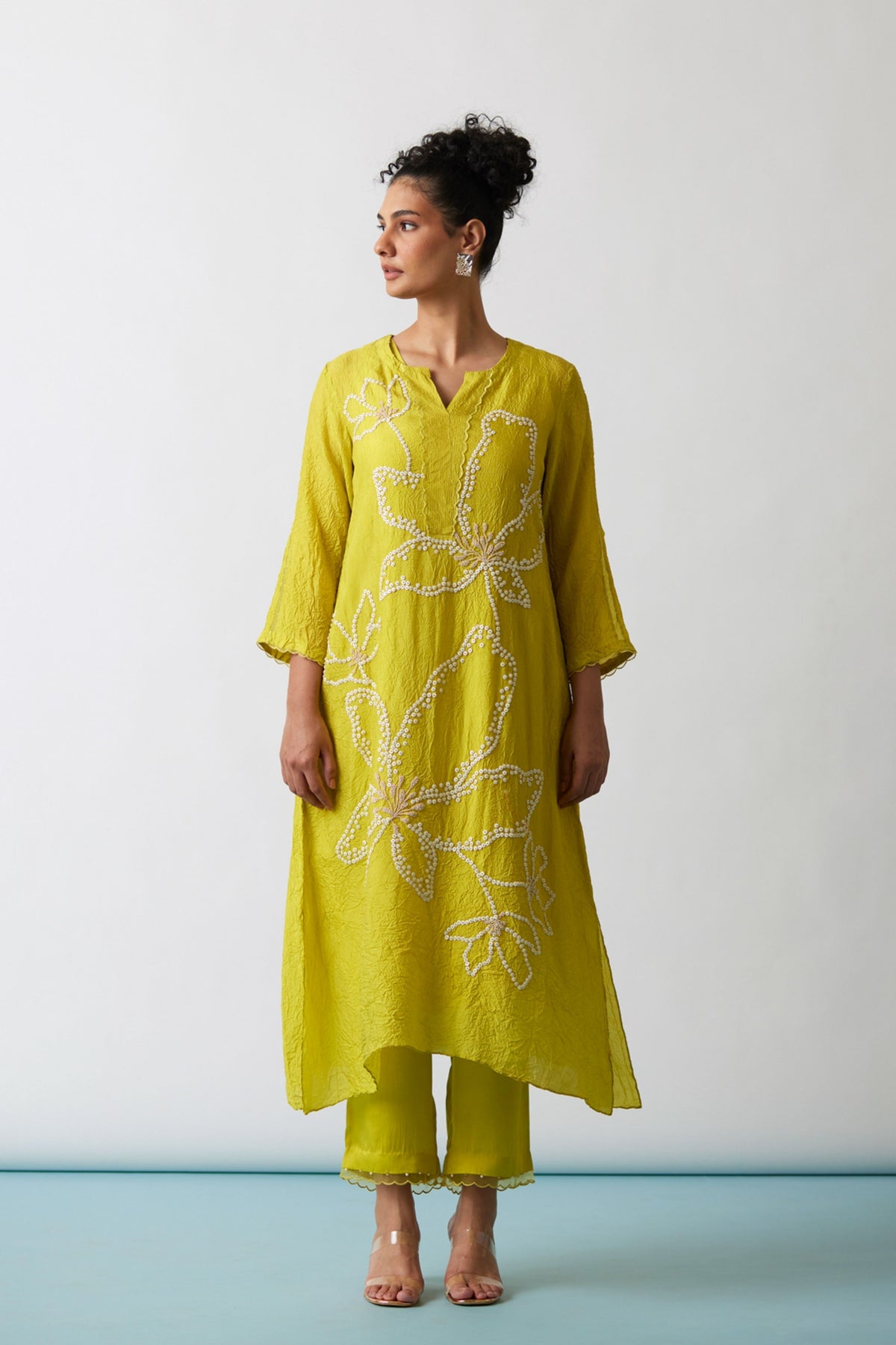 Citrene Crushed Silk Kurta Set