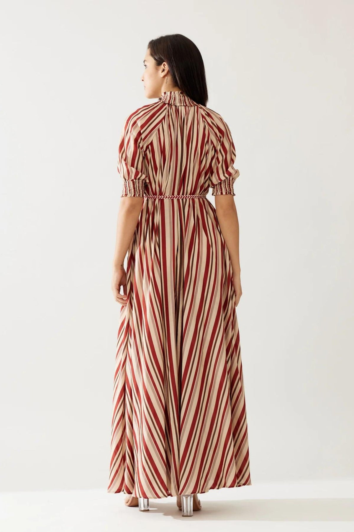 Red And Cream Stripe Dress