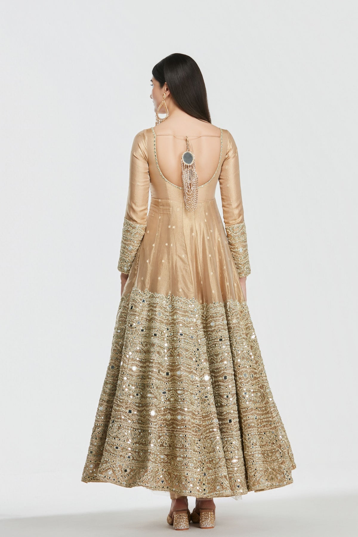 Royal Gold Anarkali Set