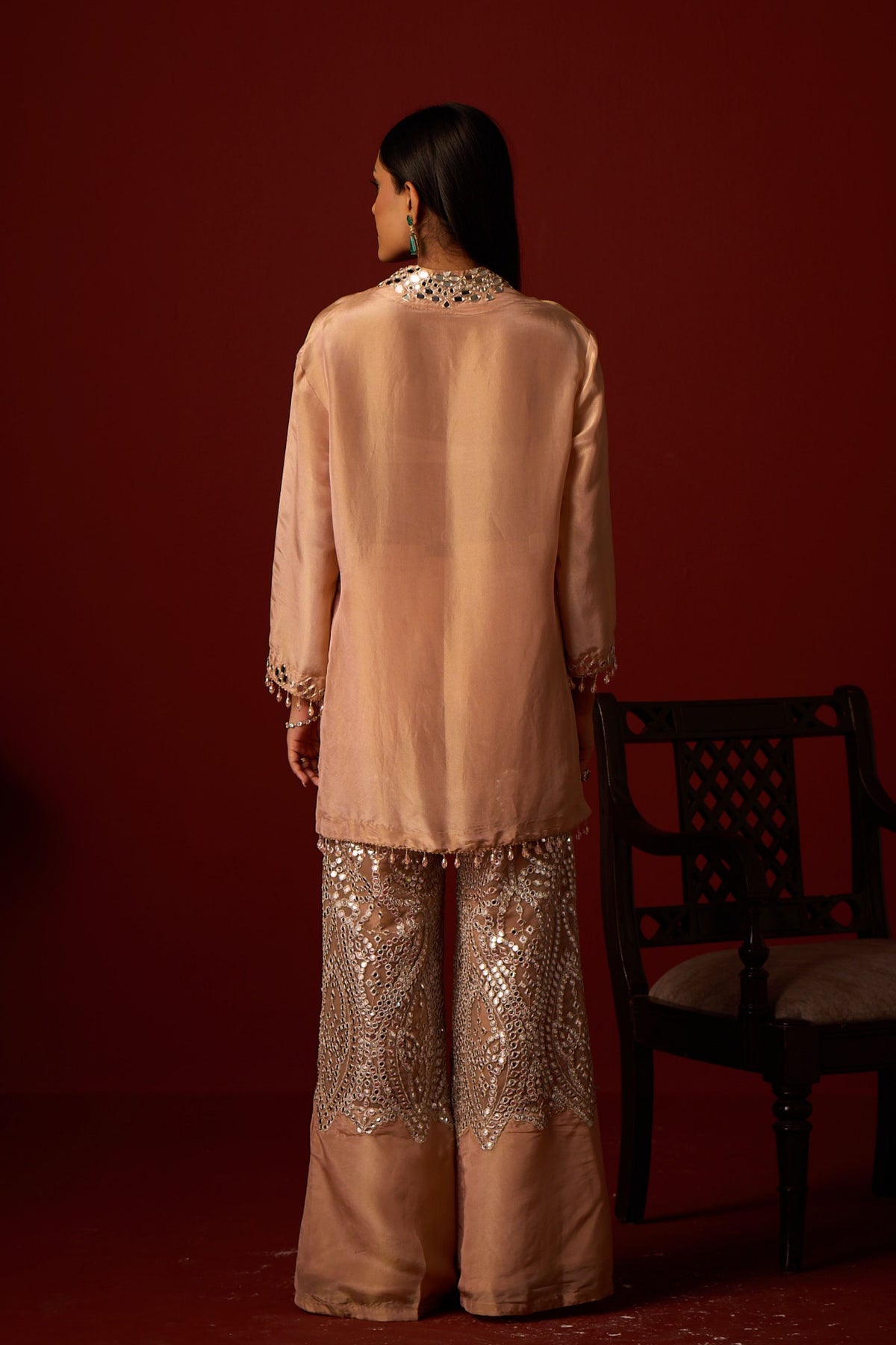 Mirror Work High Neck Tunic