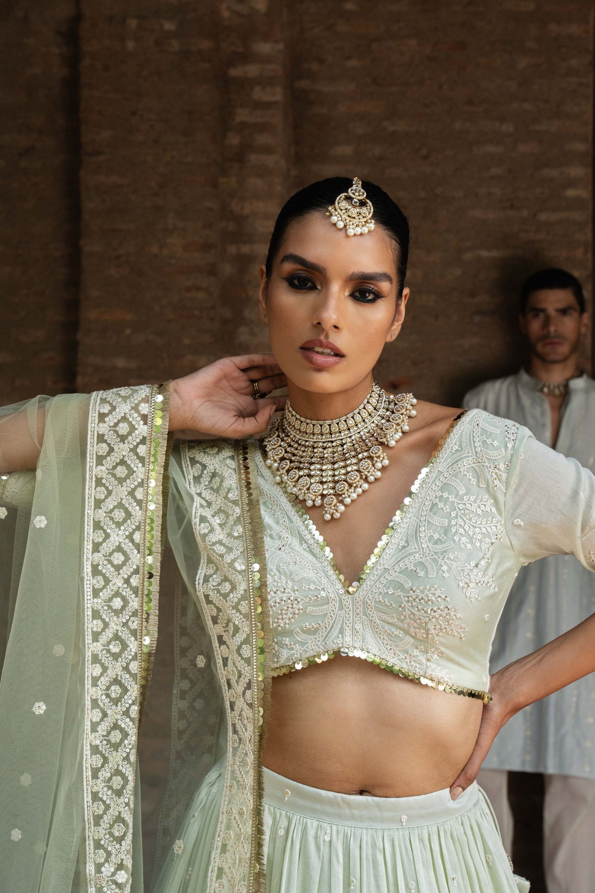 Mint Forest Maharani Lehenga Set