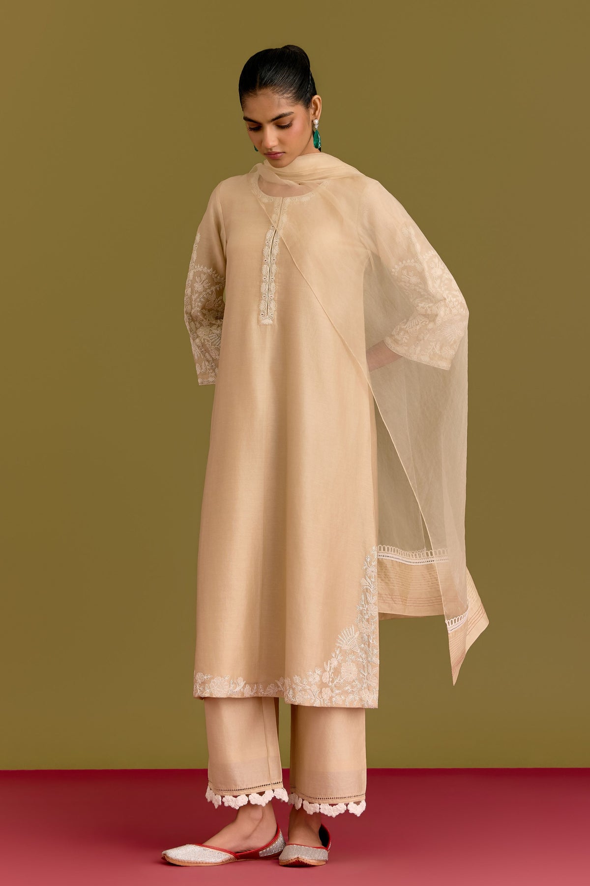 Beige Dori Kurta Set