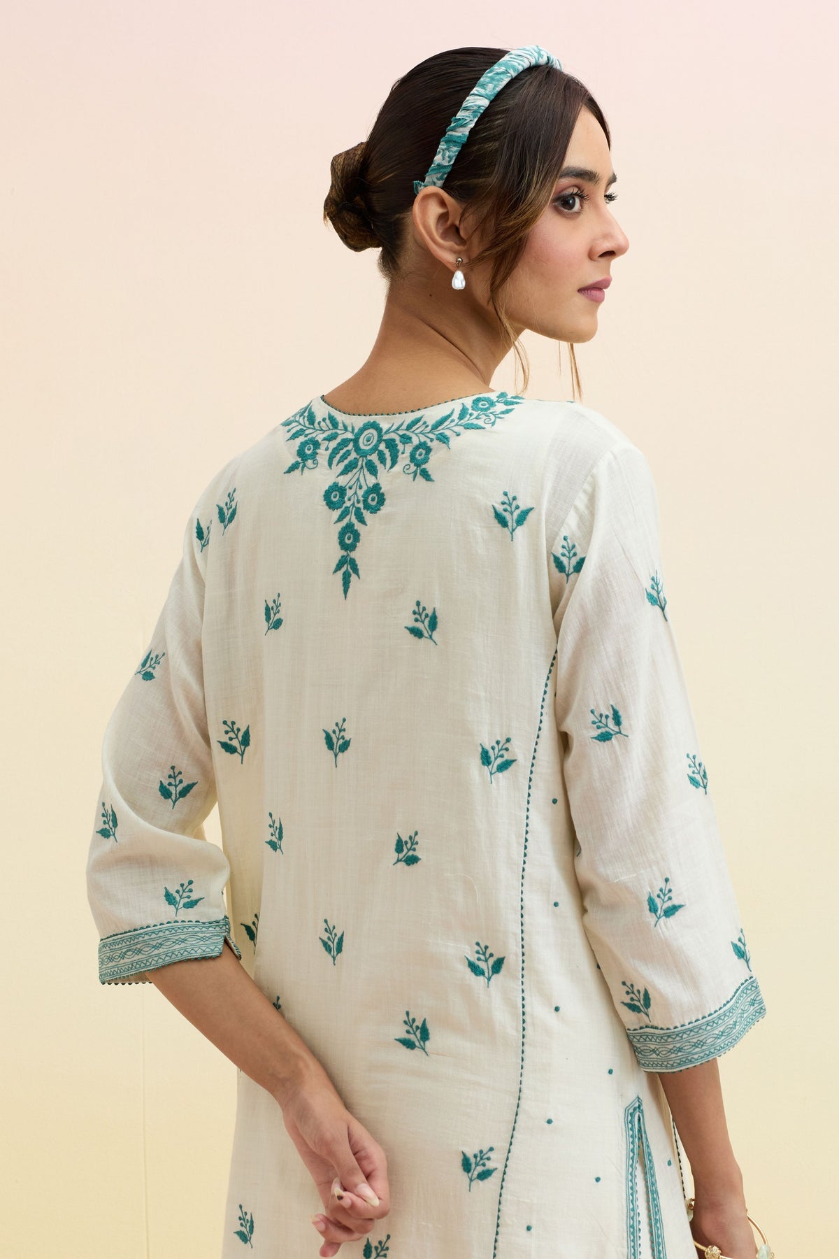 Ivory Kalidar Kurta Set