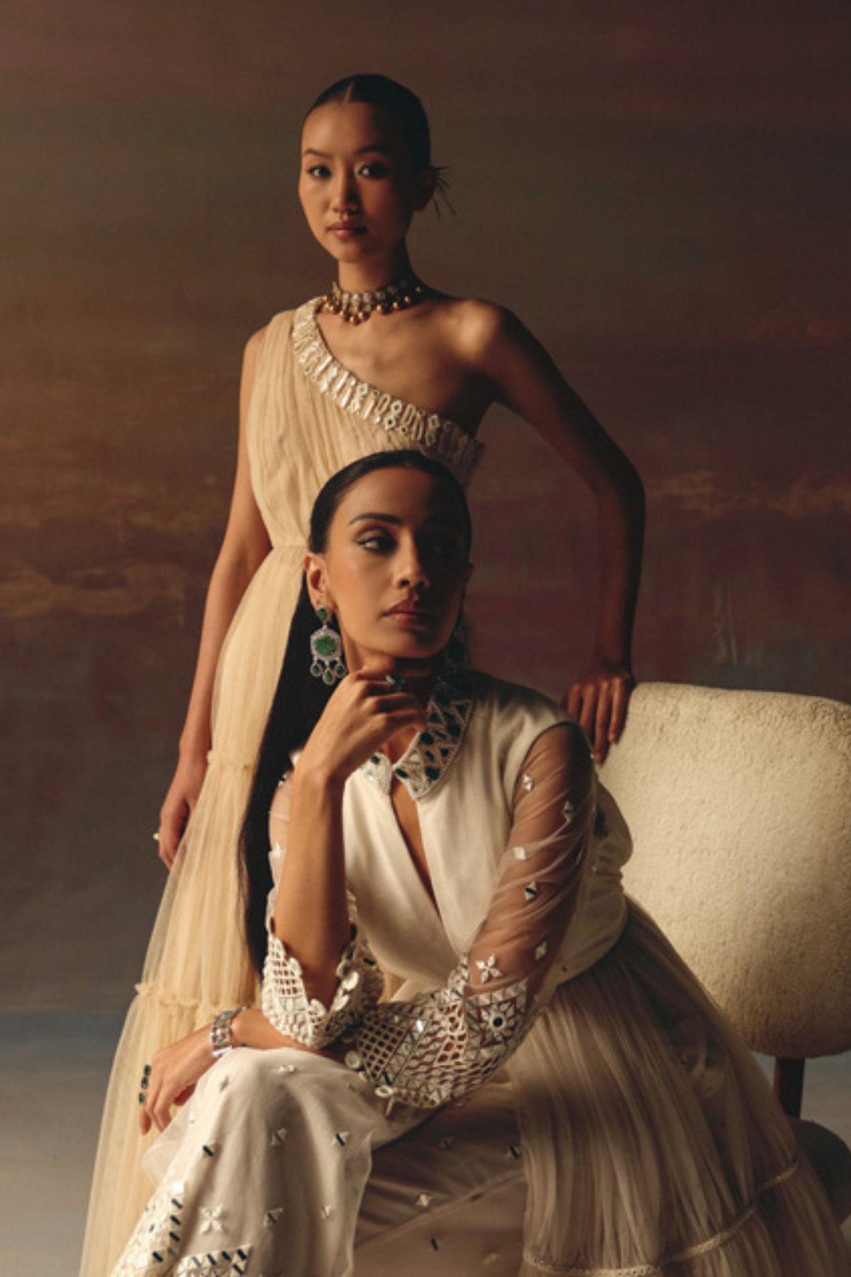 Palazzos With Mirror Work