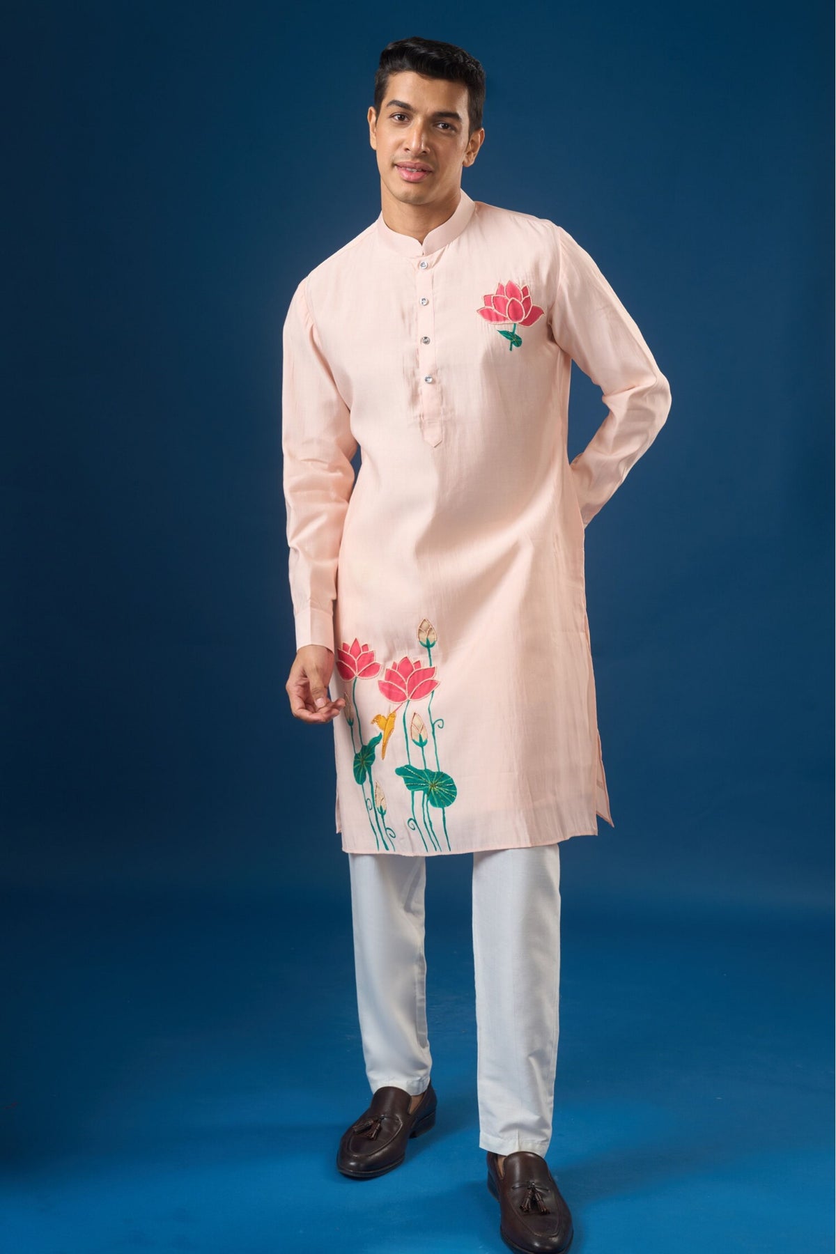 Pink Floral Printed Kurta