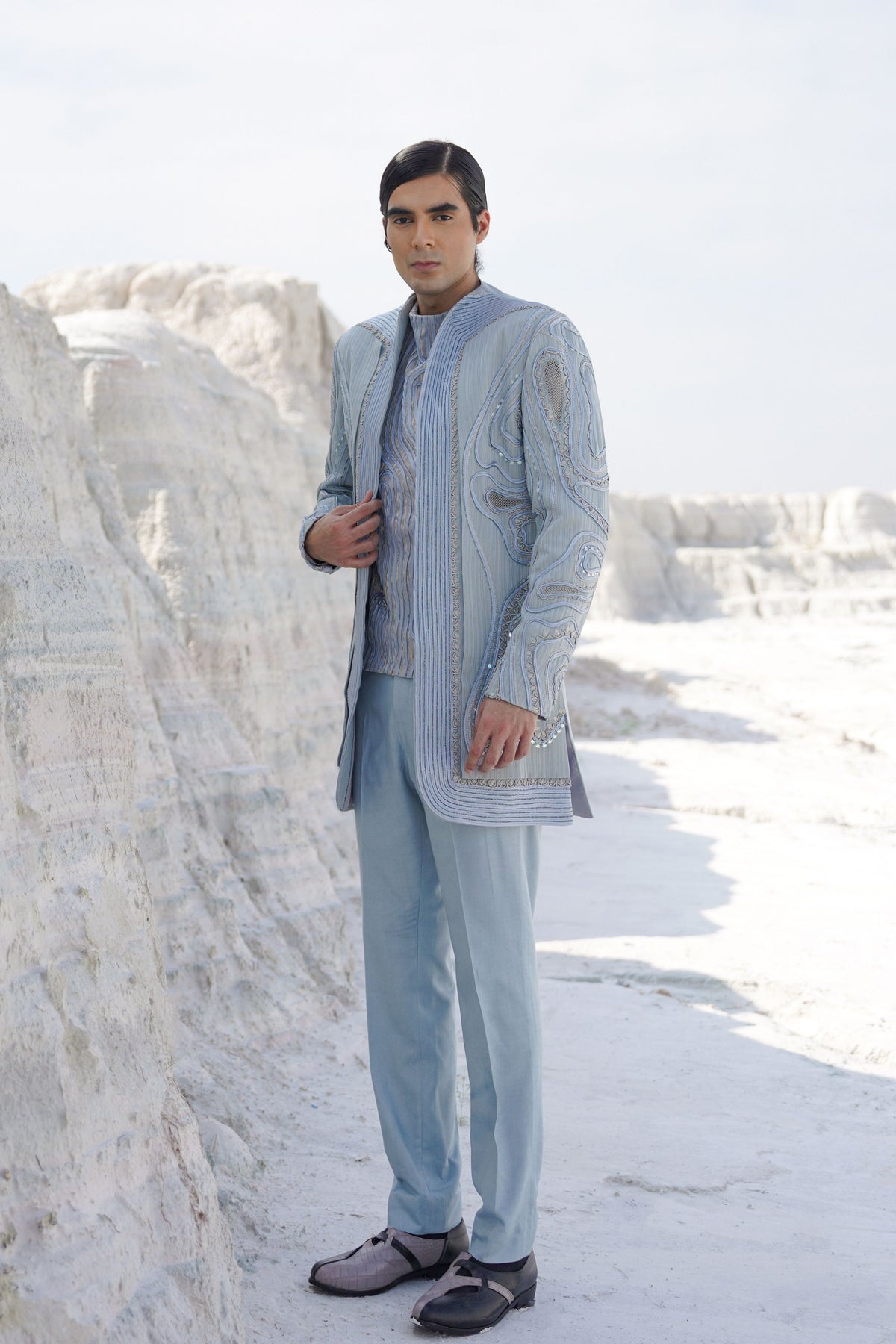 Powder Blue Jacket Set
